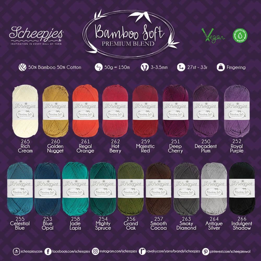 Scheepjes Bamboo Soft Baumwollgarn mit Bambus Häkelwolle, 210,00 m (50g Sommerwolle, Strickgarn, Handstrickgarn, Häkelgarn, Wolle zum Stricken und Häkeln), Sommergarn