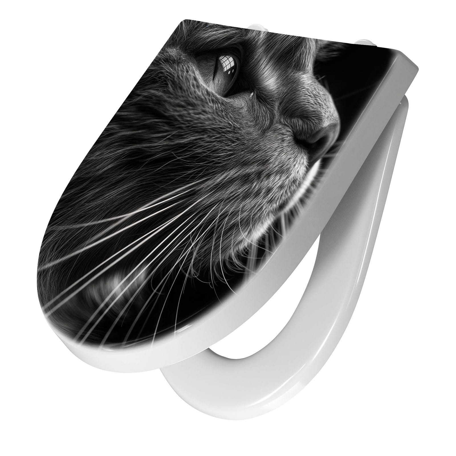 Primedeco WC-Sitz mit Absenkautomatik Motiv Nahaufnahme Katze (1-St), Absenkautomatik, Soft-Close