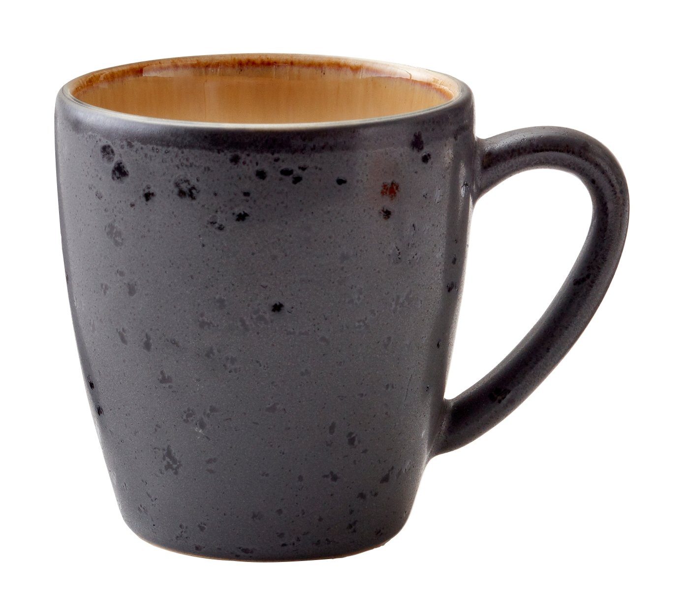 Bitz Becher Becher mit Henkel black / amber 0,19 l, Steinzeug, Becher 19 cl Schwarz/Amber