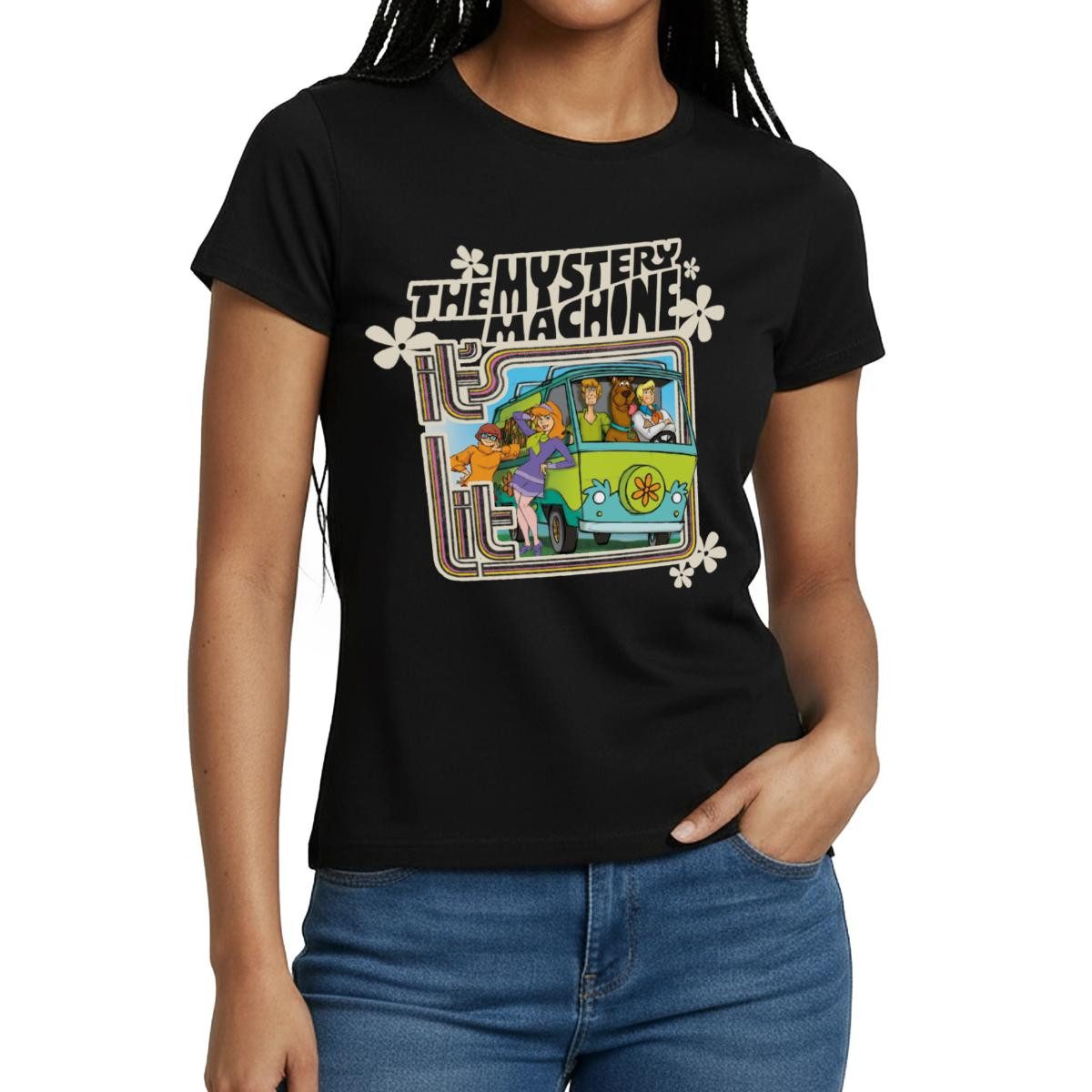 Spreadshirt T-Shirt Scooby-Doo The Mystery Machine Groovy Gang Frauen T-Shirt (1-tlg)