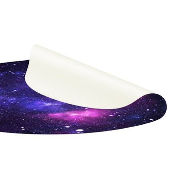 Kinderteppich Vinyl Kinderzimmer Mädchen Jungen Galaxie funktional, Bilderdepot24, rund - violett glatt, nass wischbar (Saft, Tierhaare) - Saugroboter & Bodenheizung geeignet