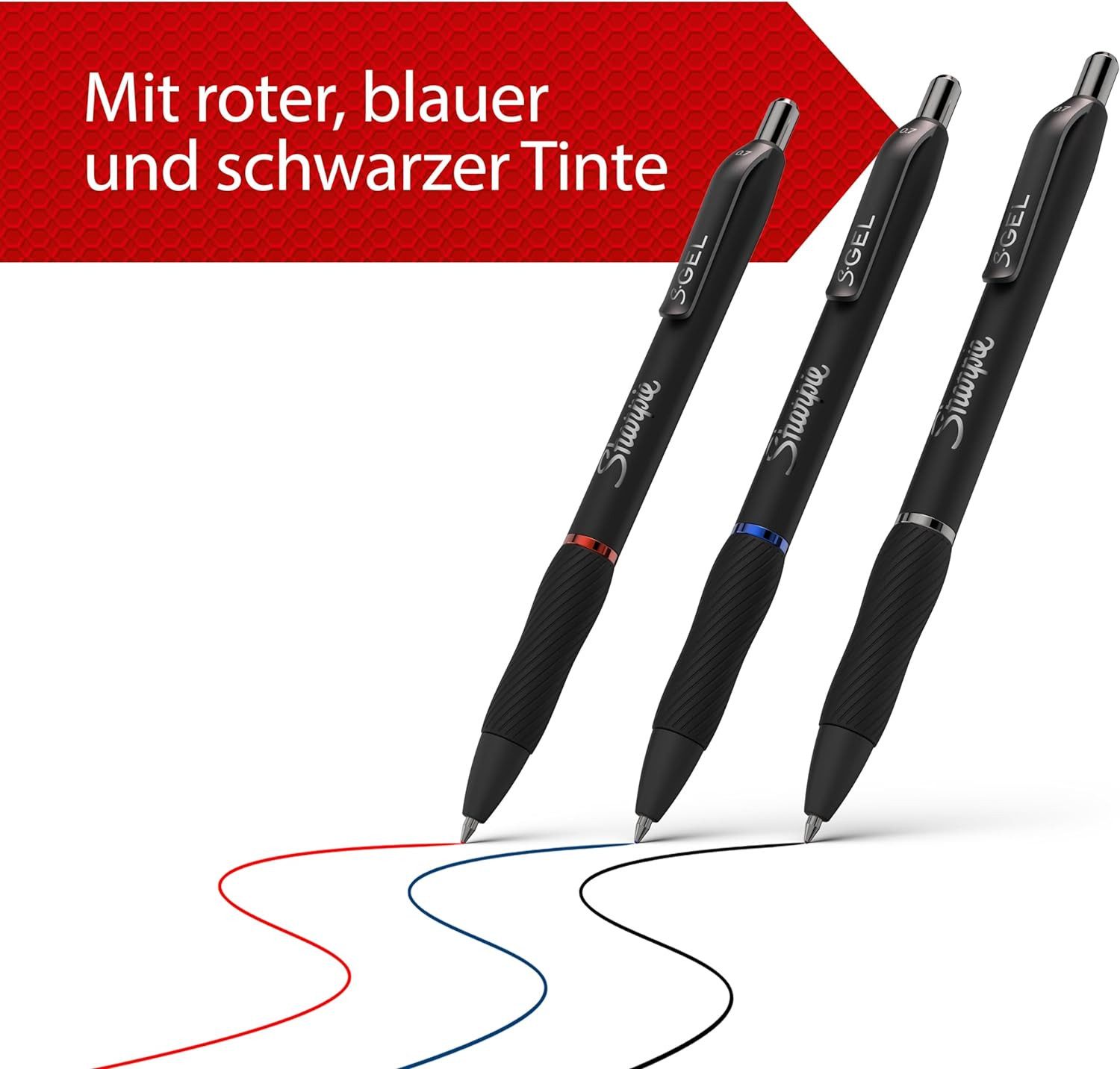 Sharpie Kugelschreiber Sharpie S-Gel 0,7mm Mix 3er