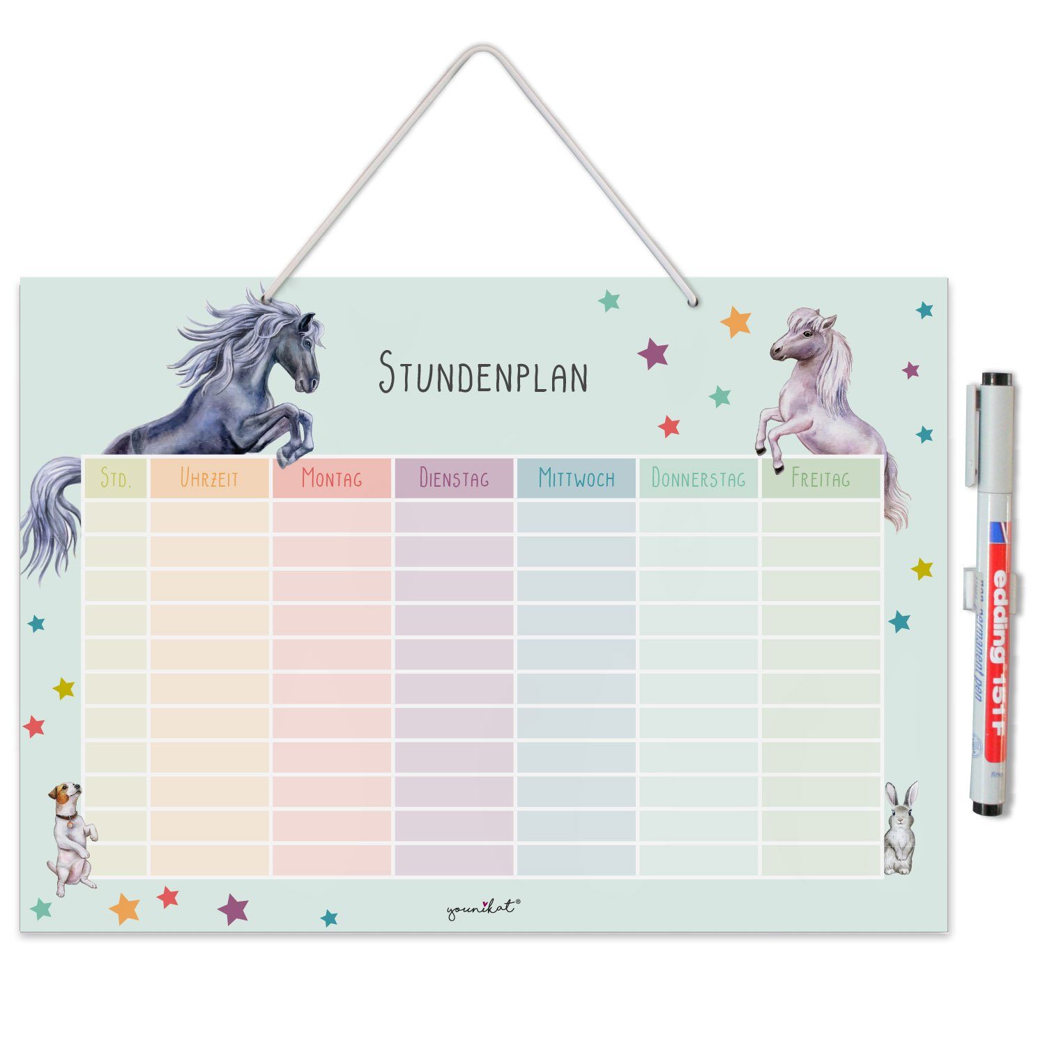 younikat Schülerkalender Stundenpläne in pastell Motiven, zum Aufhängen