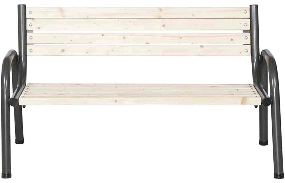Siena Garden Gartenbank Park, 3er Bank, Gestell aus Stahl in anthrazit, Fläche aus Kiefernholz natur