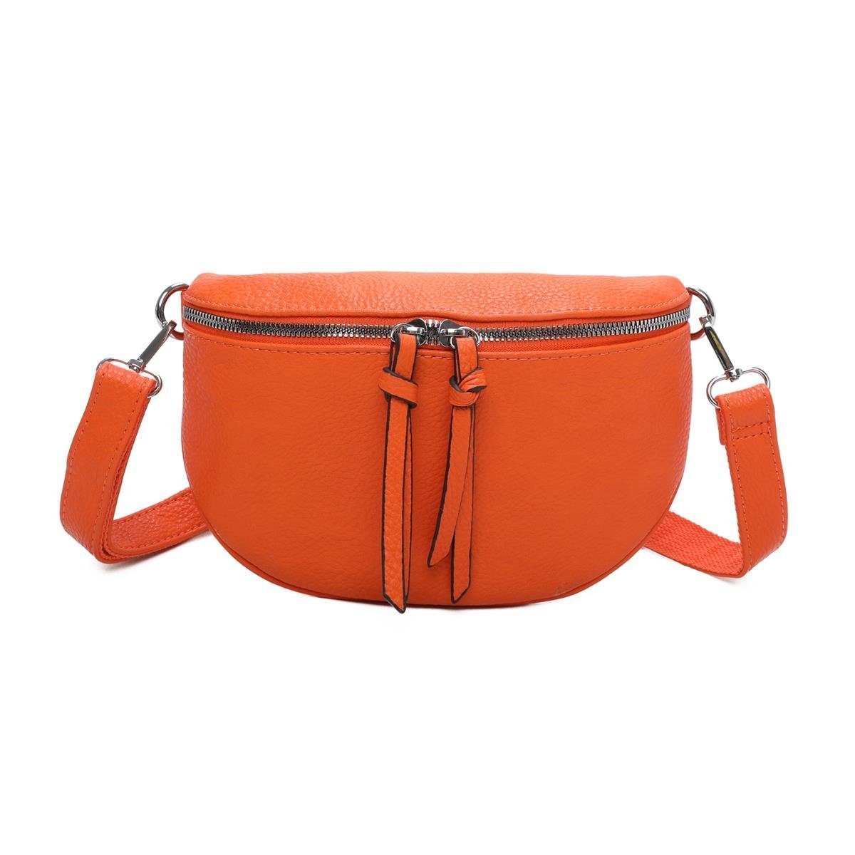 ITALYSHOP24 Bauchtasche Damen Gürteltasche Hüfttasche CrossBody Handytasche, als Schultertasche, CrossOver, Umhängetasche tragbar