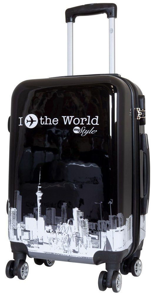 Trendyshop365 Hartschalen-Trolley Fly the World, Koffer mit Motiv, 3 Größen günstig online kaufen