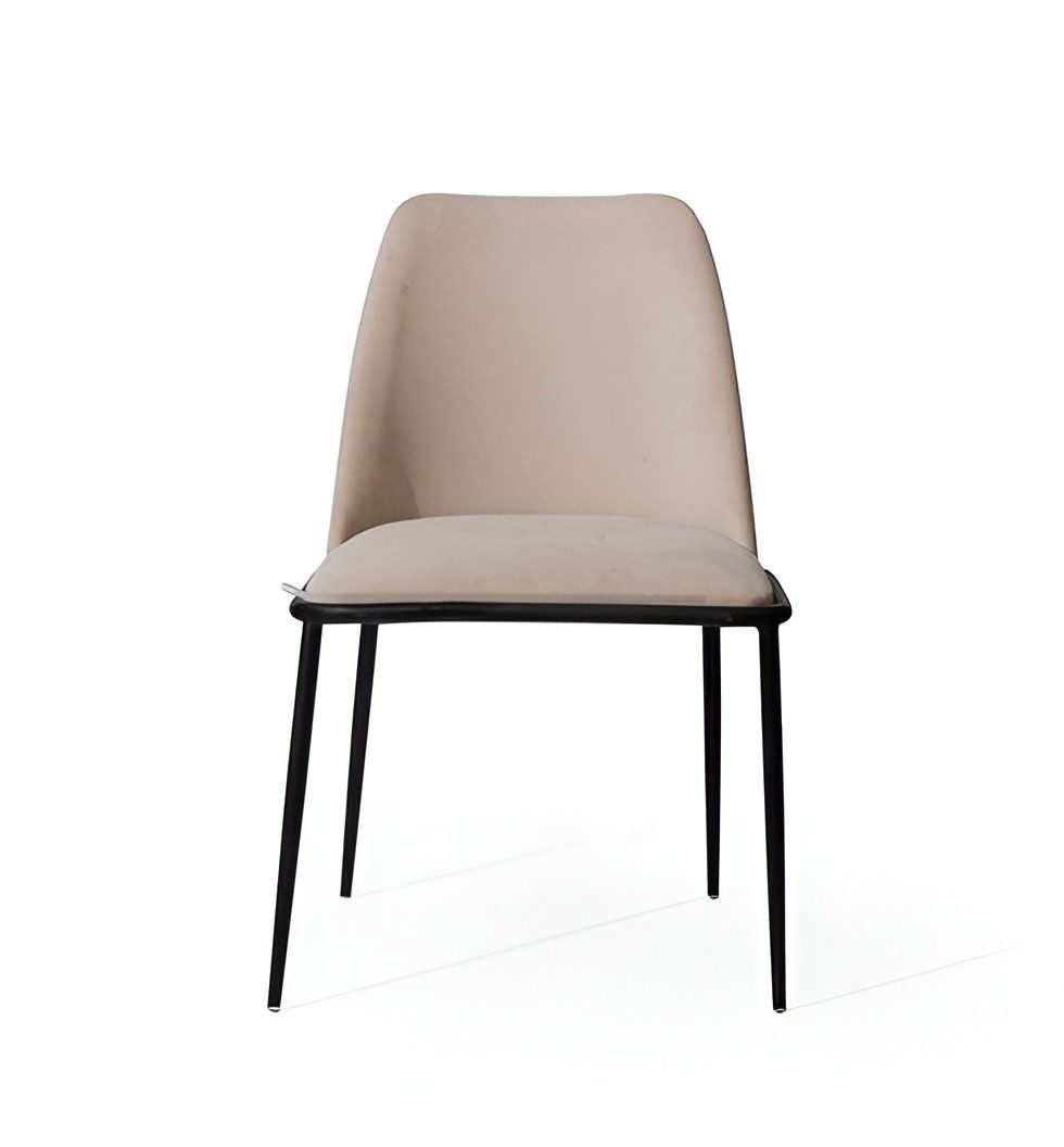 JVmoebel Polsterstuhl Beiger Einzelsessel aus Holz und Edelstahl mit elegantem Textilbezug (1 St), Made in Europa