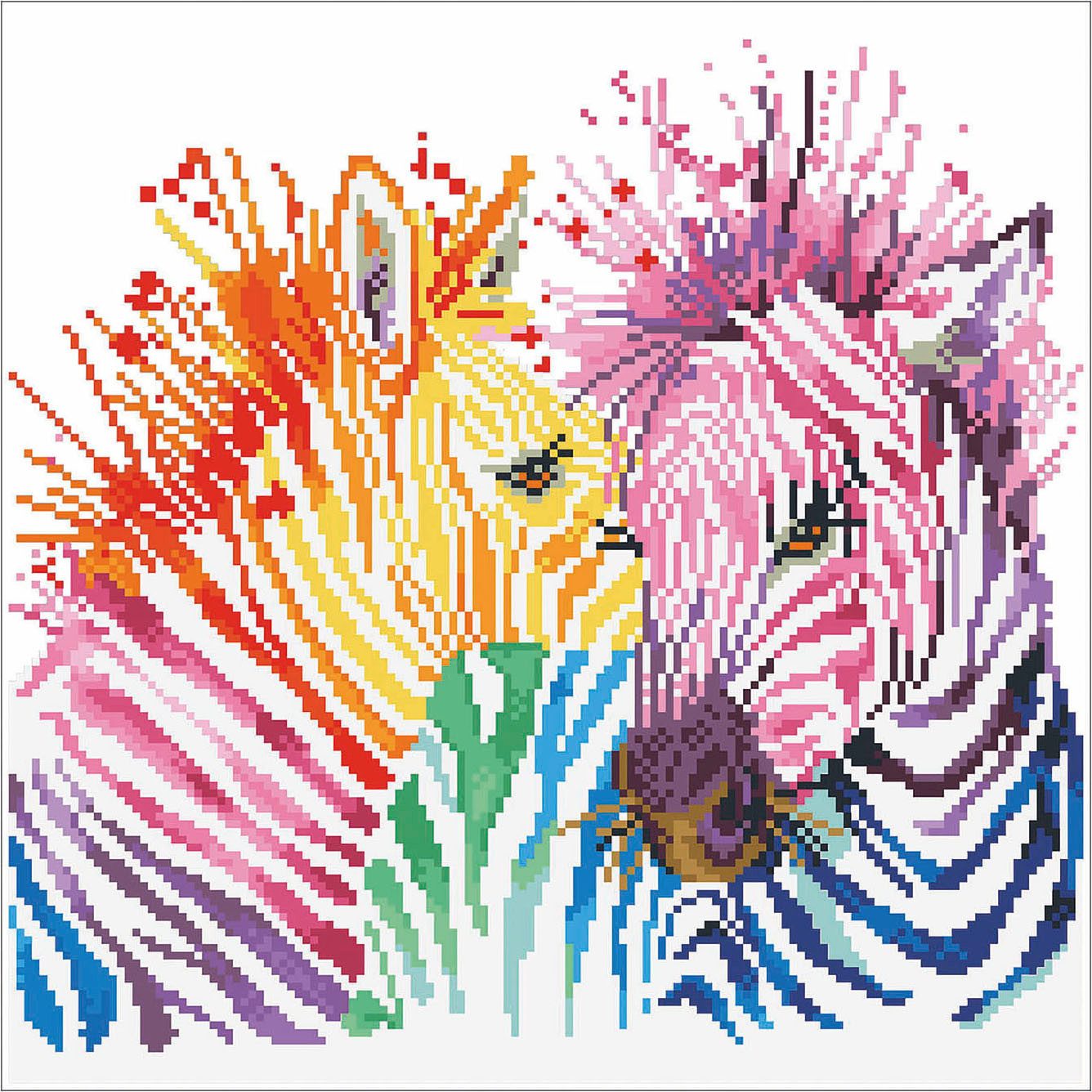 Diamond Dotz Kreativset Diamond Painting Regenbogen Zebras
