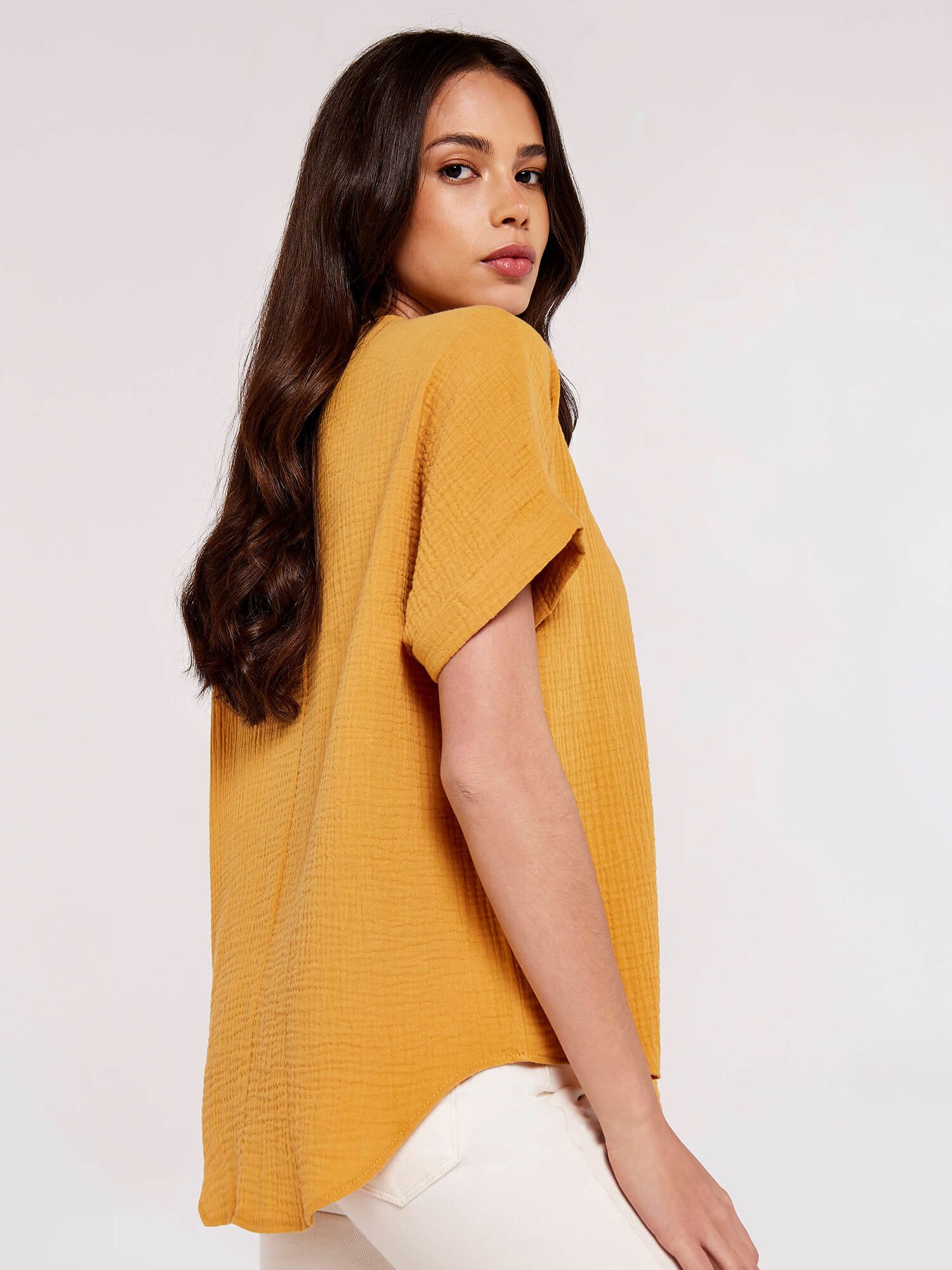 Apricot Klassische Bluse Top aus Baumwolle, günstig online kaufen