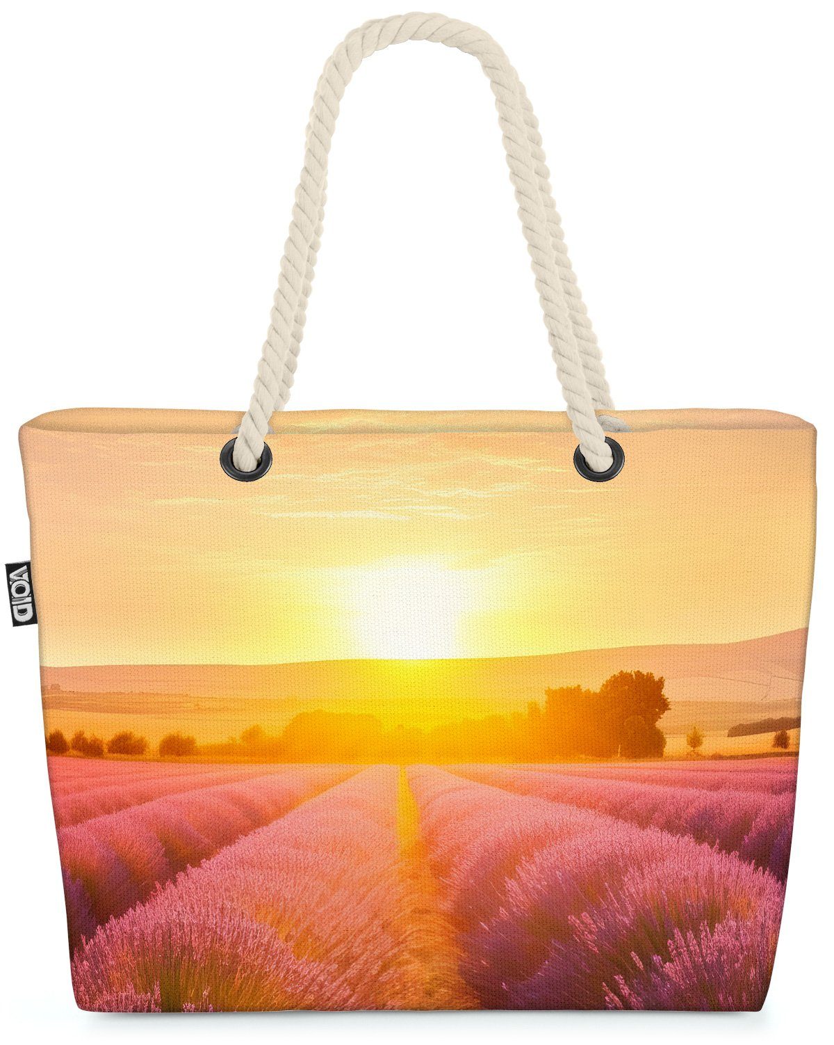 VOID Strandtasche (1-tlg), Lavendelfeld Landschaft Sonne lavendel flieder lila parfüm kosmetik w