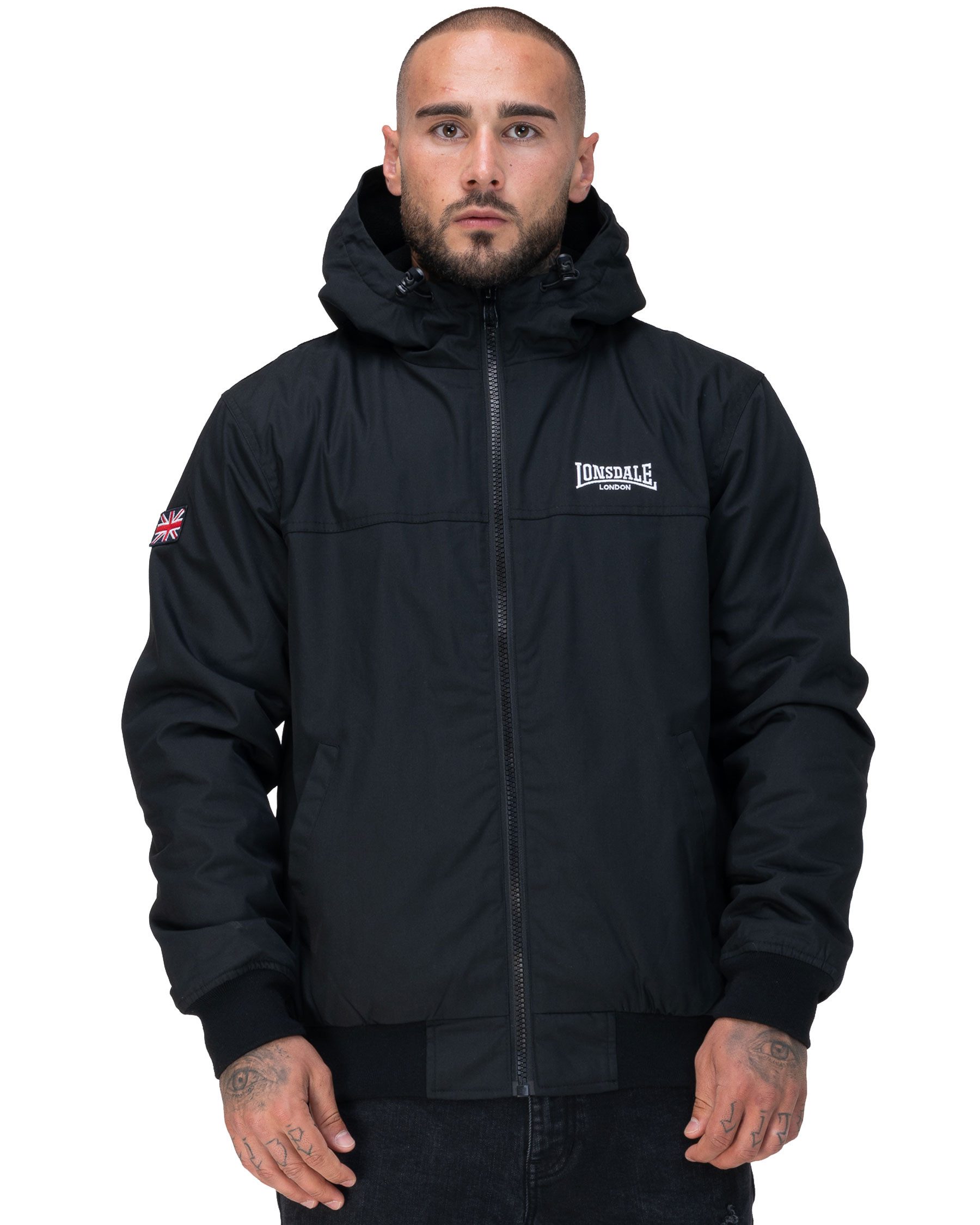Lonsdale Fleecejacke Lonsdale Herren Jacke Dunster (Packung, 1 Jacke) mit Kapuze