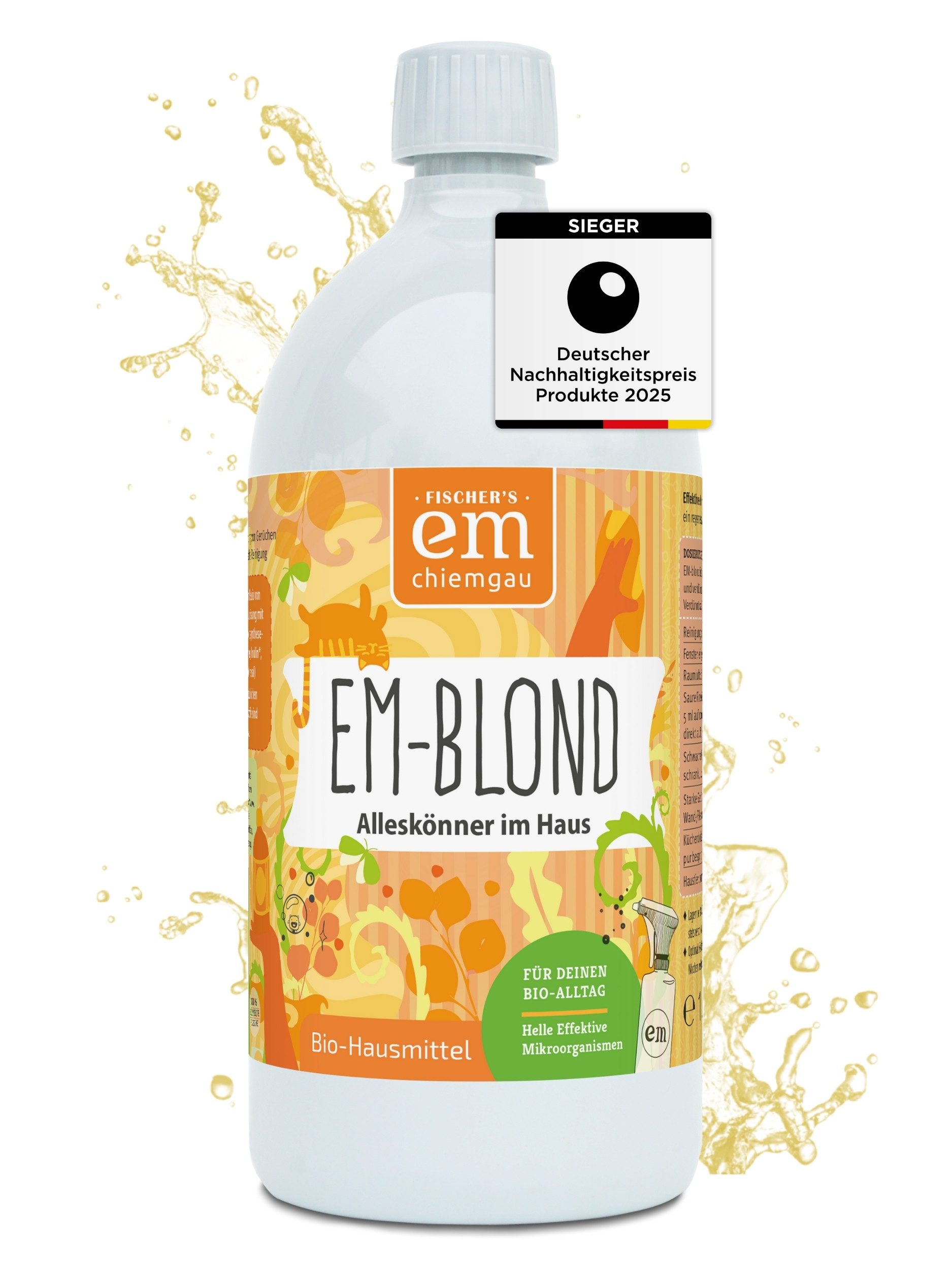 Fischer's EM-Chiemgau EM-blond, Alleskönner mit effektiven Mikroorganismen Probiotischer Allzweckreiniger (Allzweckreiniger, Geruchsbinder, Tierpflege, probiotisch)