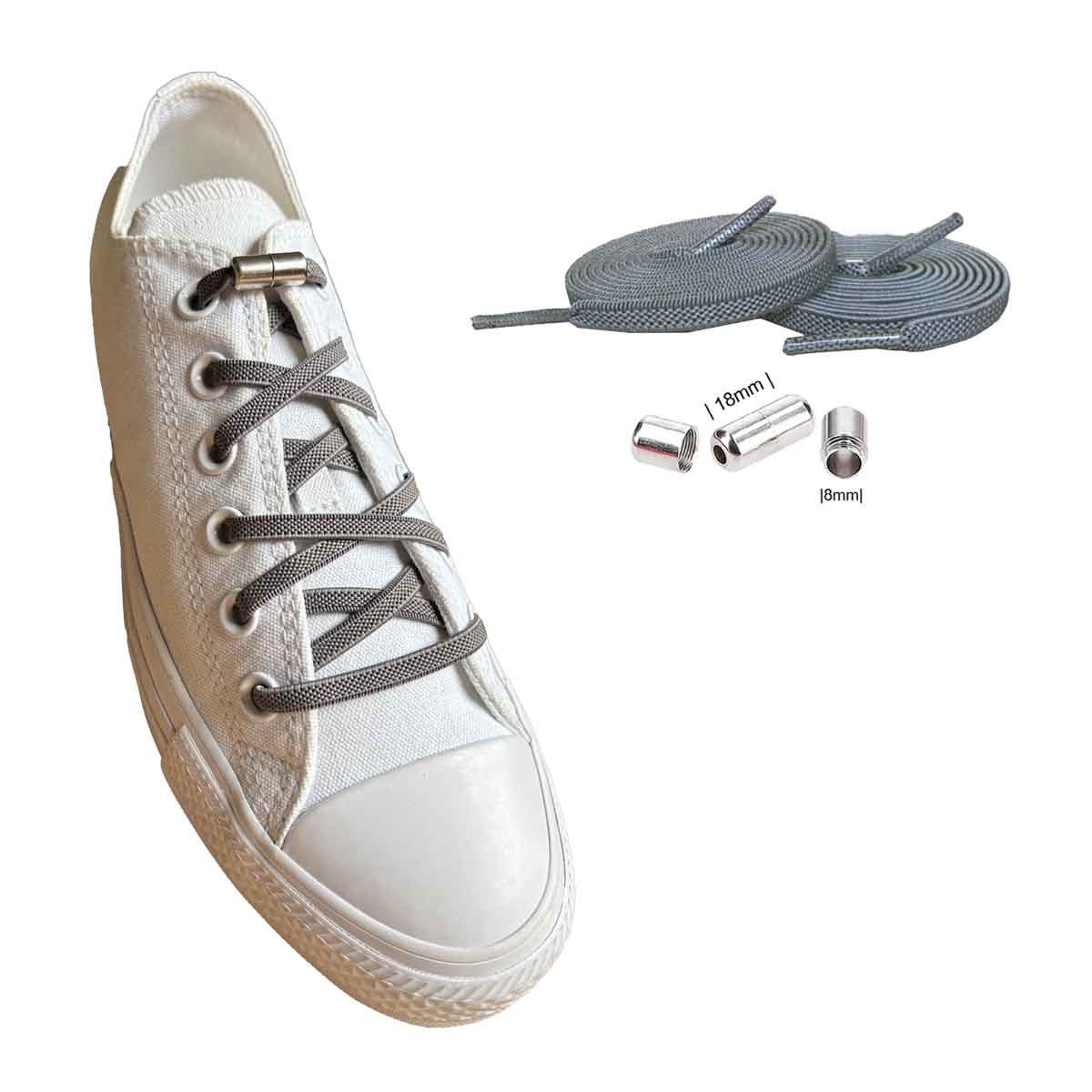 Basicwear Germany Schnürsenkel Elastische flache Schnürsenkel mit Drehverschluss