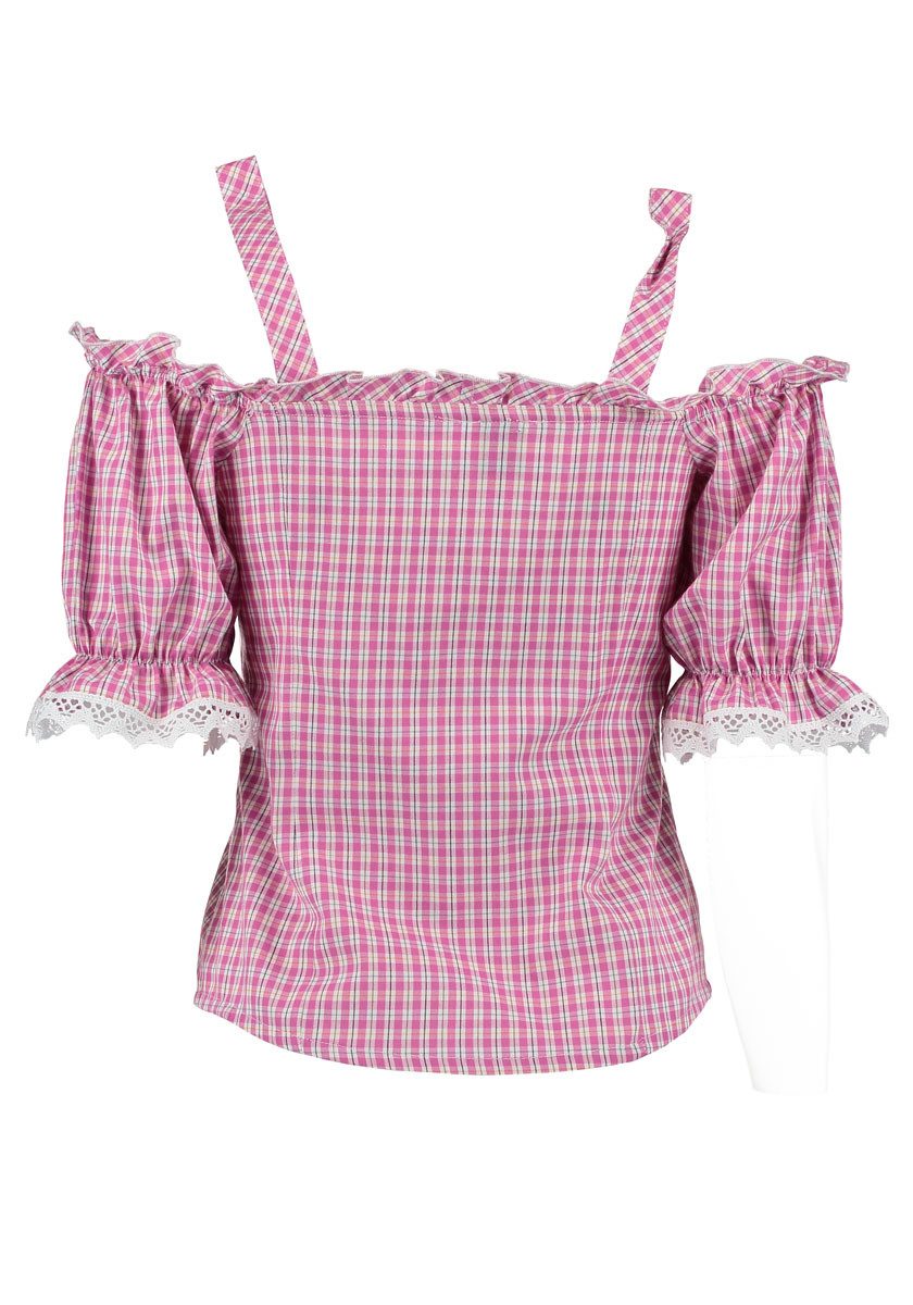 OS Trachten Trachtenbluse Kivori Tailliert, Bluse mit Trägern, Puffärmel, S günstig online kaufen