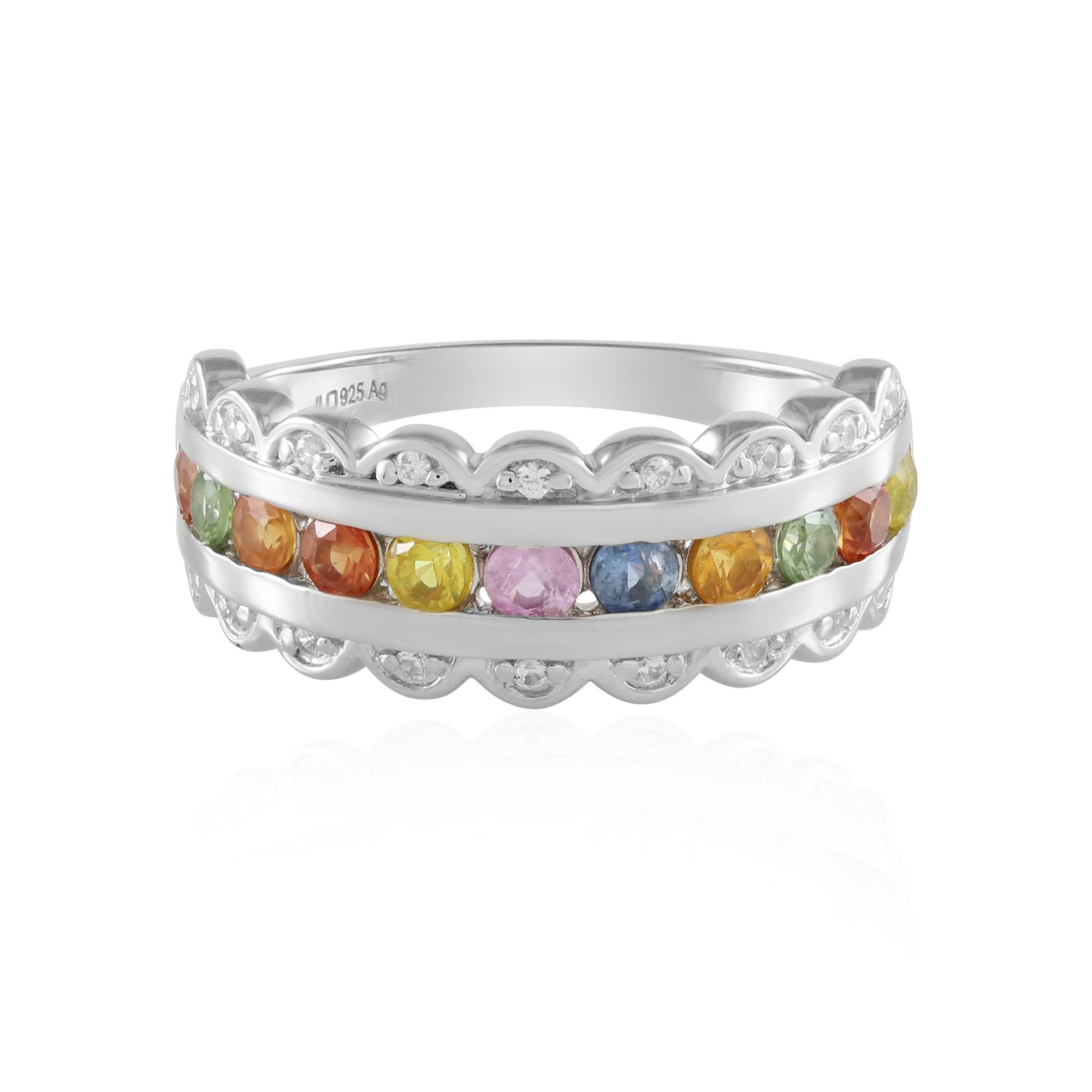Cavill Silberring Multicolor Saphir Zirkon Sterling Silber Ring (1-tlg)