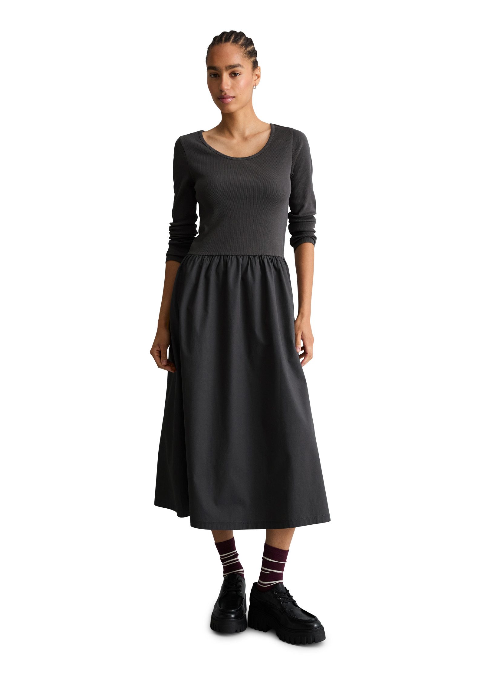 Marc O'Polo DENIM Jerseykleid mit Baumwoll-Popelinerock – Bild 5 von 5