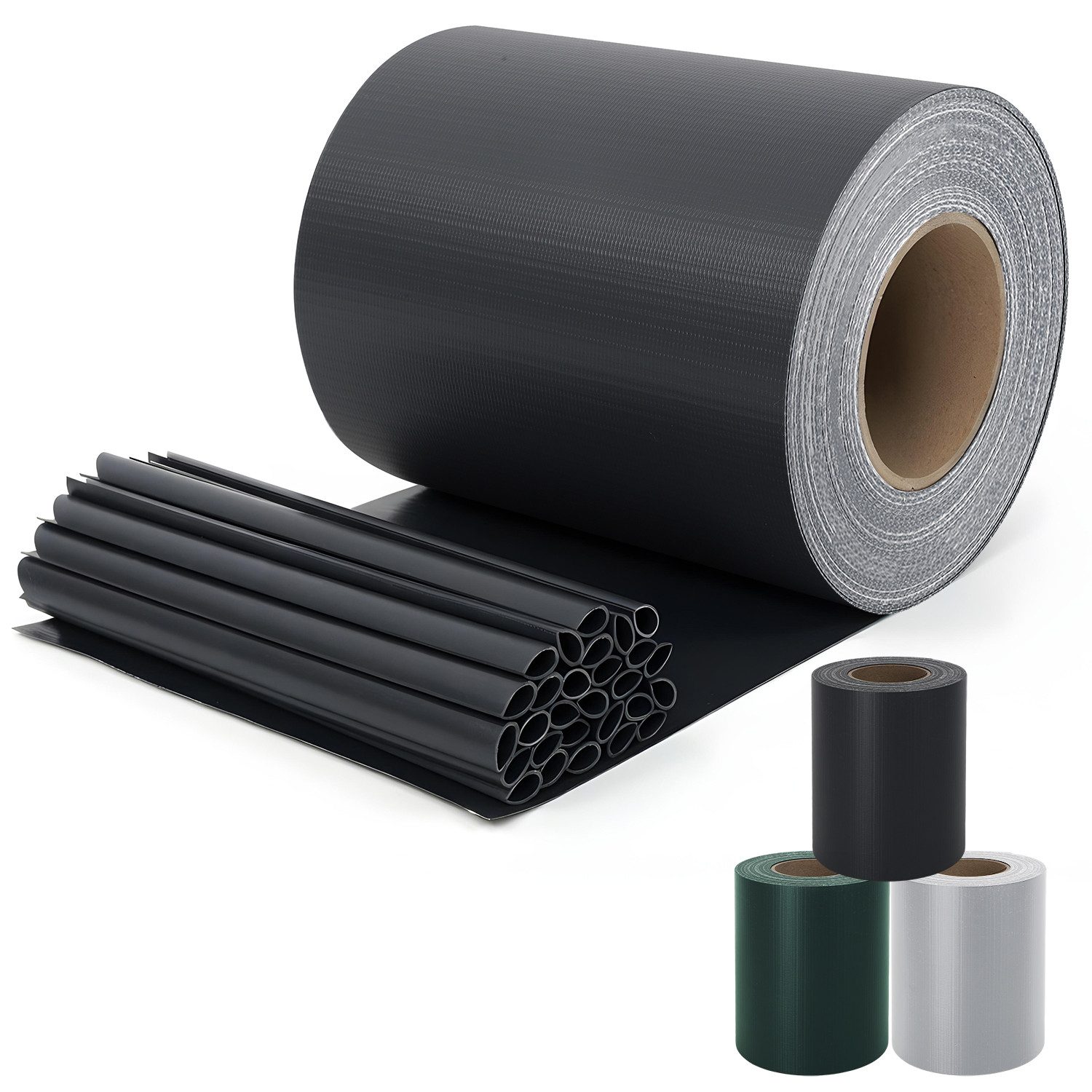 Sekey Sichtschutzstreifen PVC Sichtschutzstreifen blickdicht Sichtschutz Rolle 35/50m x 19cm, 2er / 4er Set für Doppelstabmatten Zaun, Zaunfolie, Sichtschutzfolie