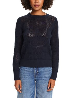 Esprit Rundhalspullover Mesh-Pullover