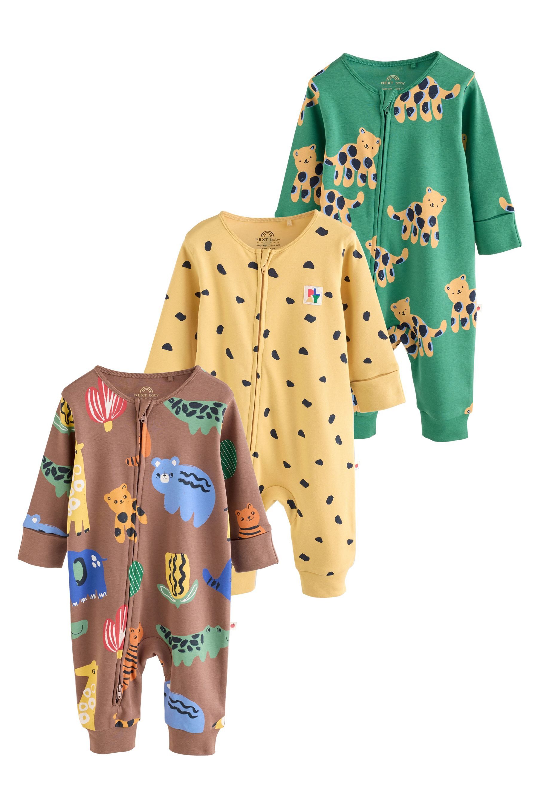 Next Schlafoverall Babyschlafanzüge mit Zweiwege-RV, 3er-Pack (3-tlg) – Bild 2 von 5
