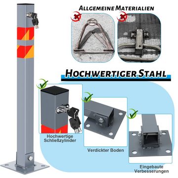 Clanmacy Absperrpfosten Absperrpfosten 66cm Parkplatzsperre Klappbar Feuerwehrpfosten (4-tlg)