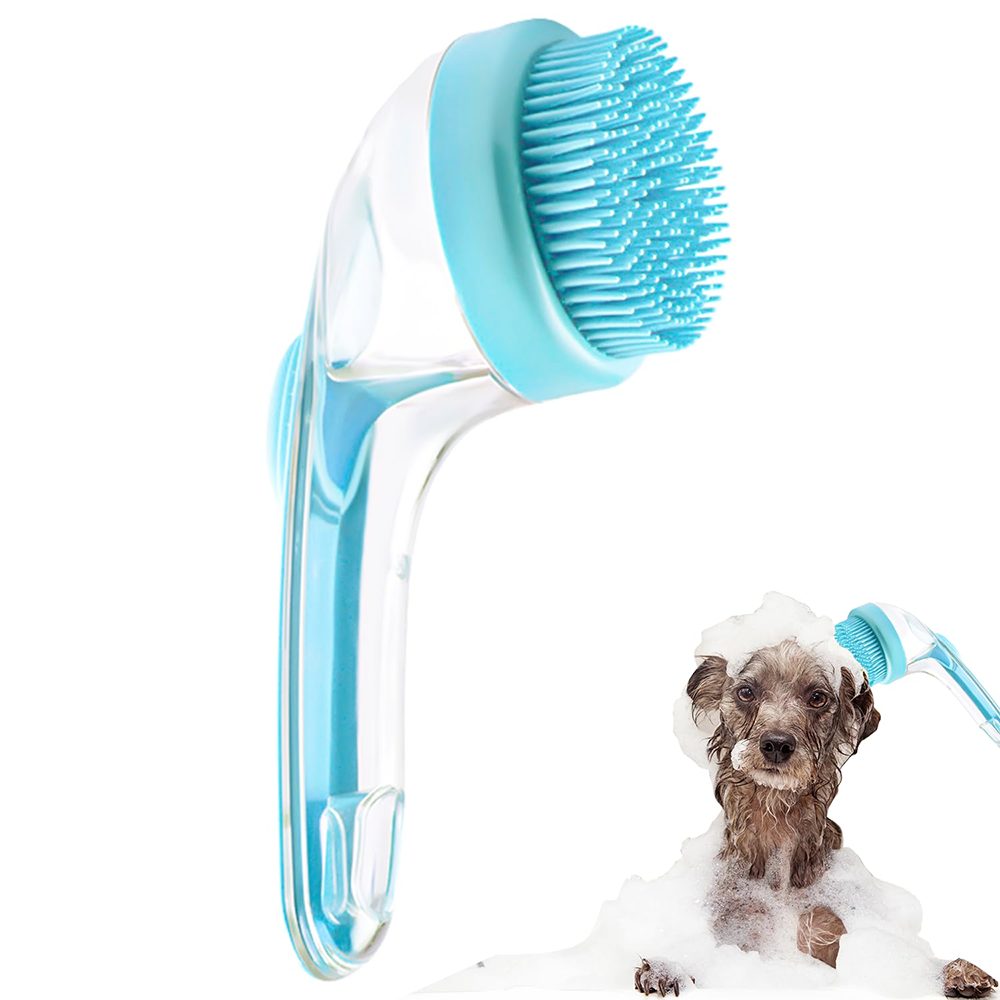 Ledander Fellbürste 2-in-1 Hundebürste mit Shampoo-Spender, Fellbürste Hund, Sanfte Massagebürste für Hunde, reduziert Haarausfall