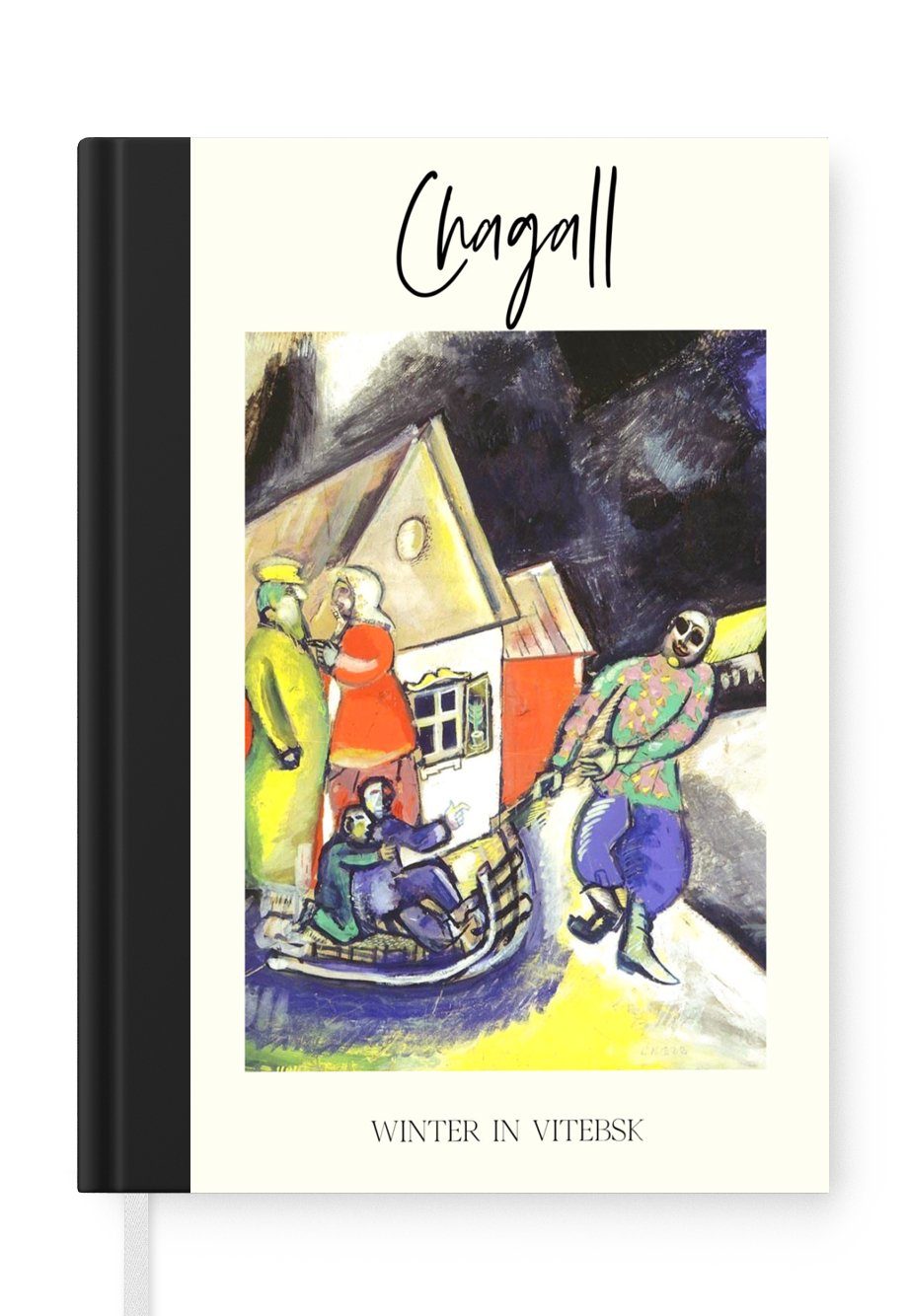 MuchoWow Notizbuch Winter in Witebsk - Chagall - Alte Meister, Journal, Merkzettel, Tagebuch, Notizheft, A5, 98 Seiten, Haushaltsbuch