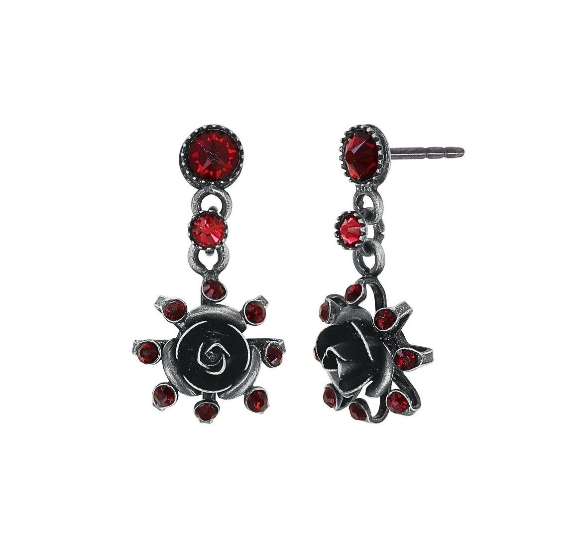 KONPLOTT Paar Ohrstecker Konplott: pendelnde Ohrstecker Soft Temptations Rose