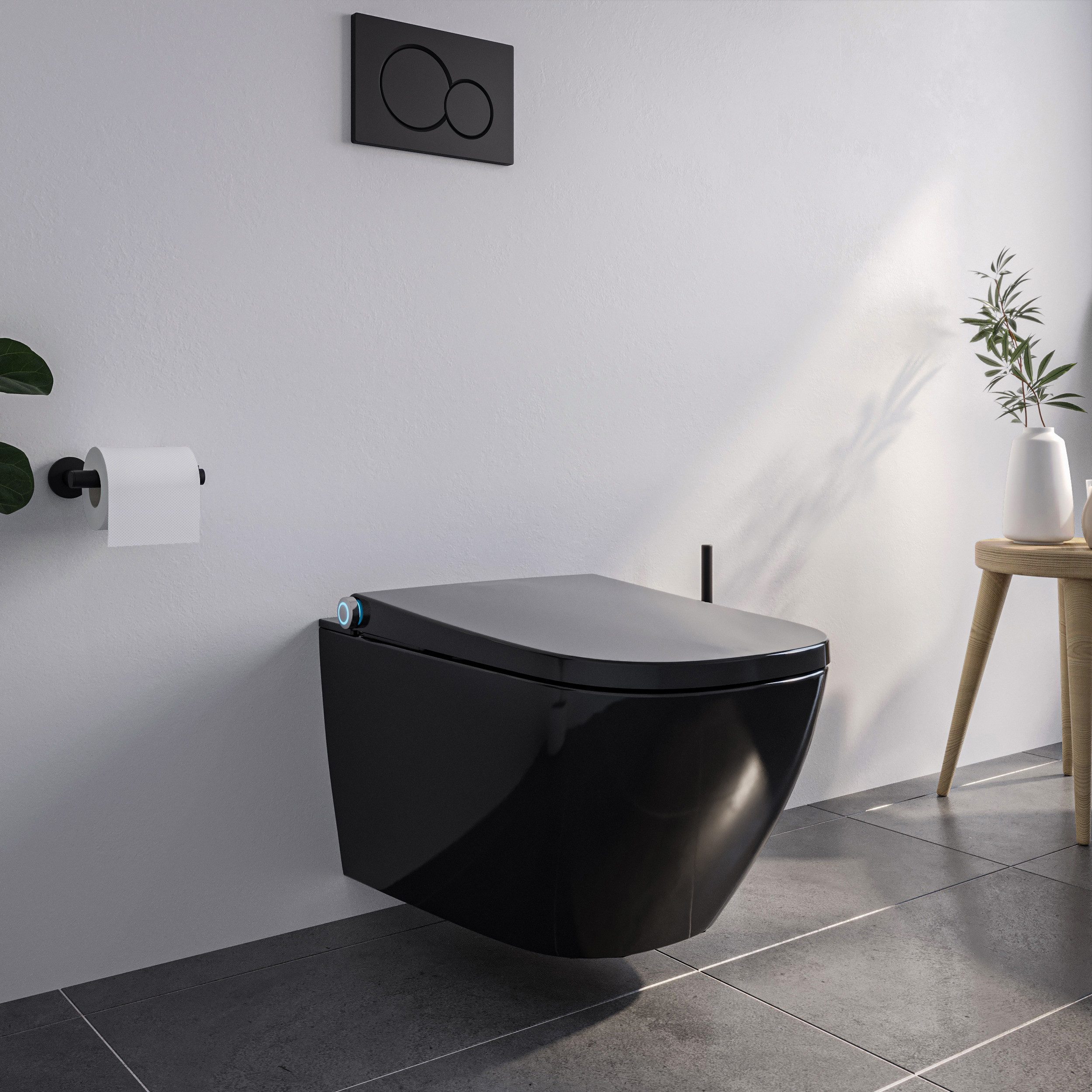 Bernstein Dusch-WC Dusch-WC PRO+ 1104, Eckig, spülrandlos, Fernbedienung, Trockner, LED-Licht