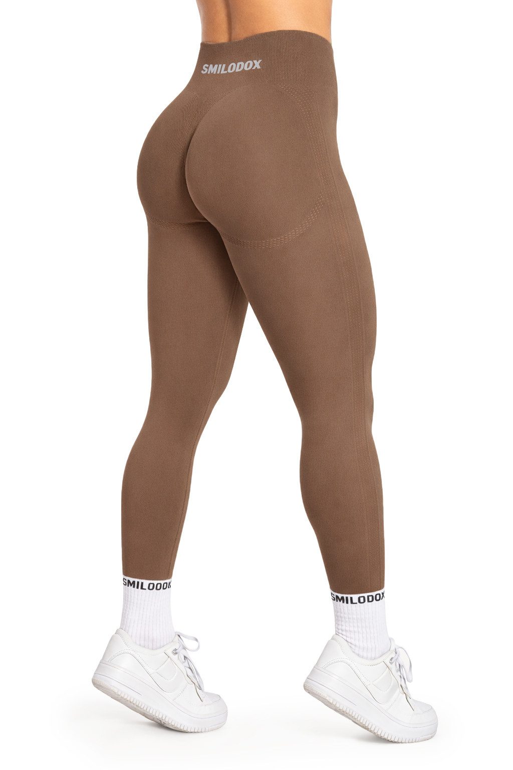 Smilodox Leggings Cetrina, Push Up Scrunch Leggings mit Schriftzug Fitness & Alltag Seamless High Waist Scrunch Sporthose Atmungsaktiv Blickdicht Gym