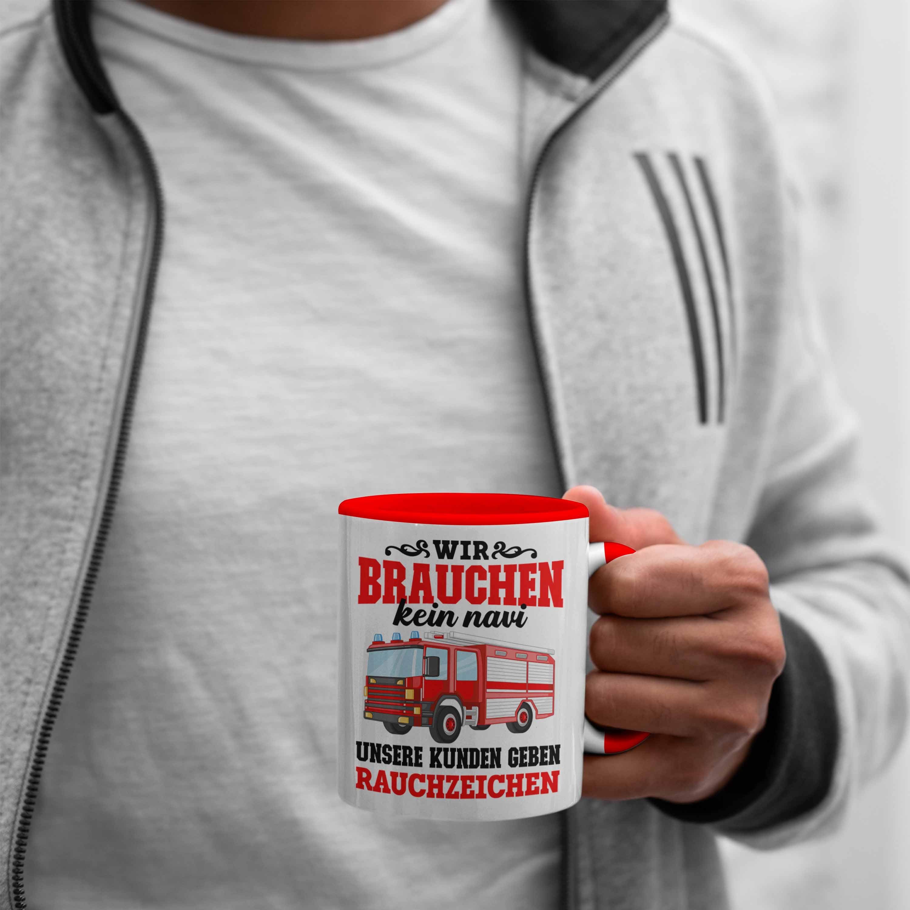 Feuerwehrmann Spruch - Geschenk Tasse Erwachsene Feuerwehr Tasse Rot Feuerwehrgeschenkartikel Trendation Mann Trendation Tasse Männer