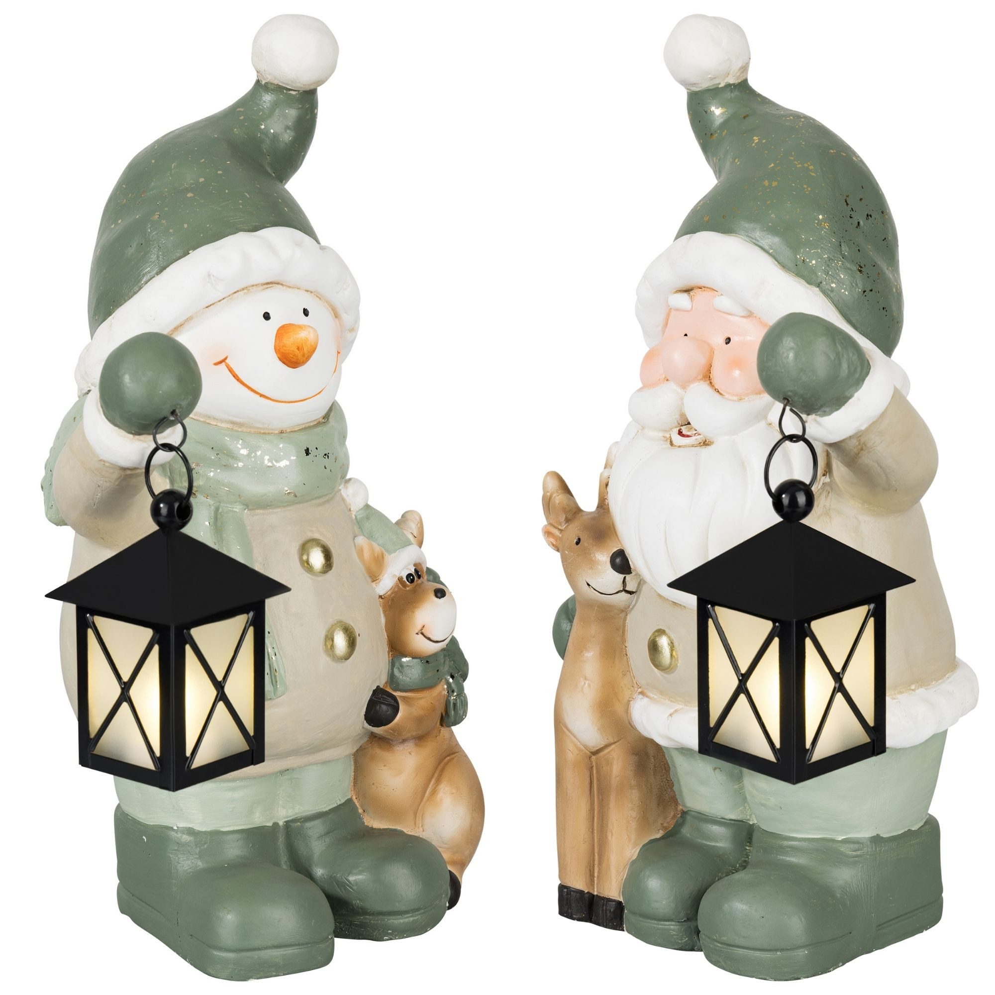 Kamelio Weihnachtsfigur 2er Set Weihnachtsdeko Schneemann Weihnachtsmann mi günstig online kaufen