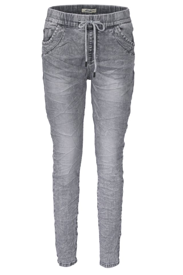 Jewelly Regular-fit-Jeans Joggpants Wohlfühlhose Jogging Baggy Jeans,  Bequeme Five-Pocket-Jeans