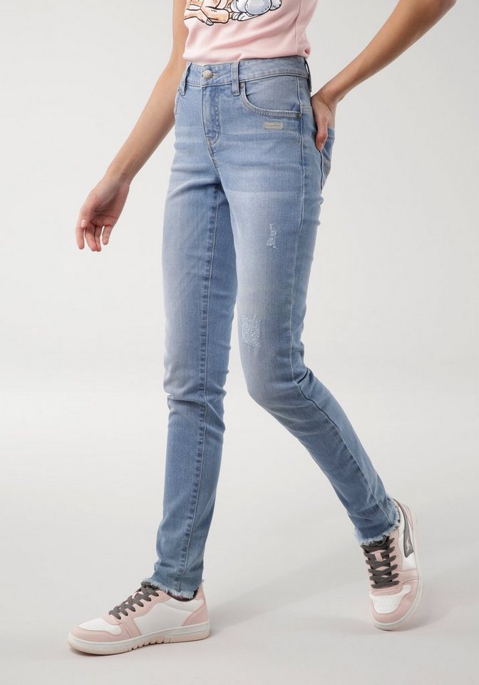 SLIM Slim-fit-Jeans mit KangaROOS Destroyed-Effekt
