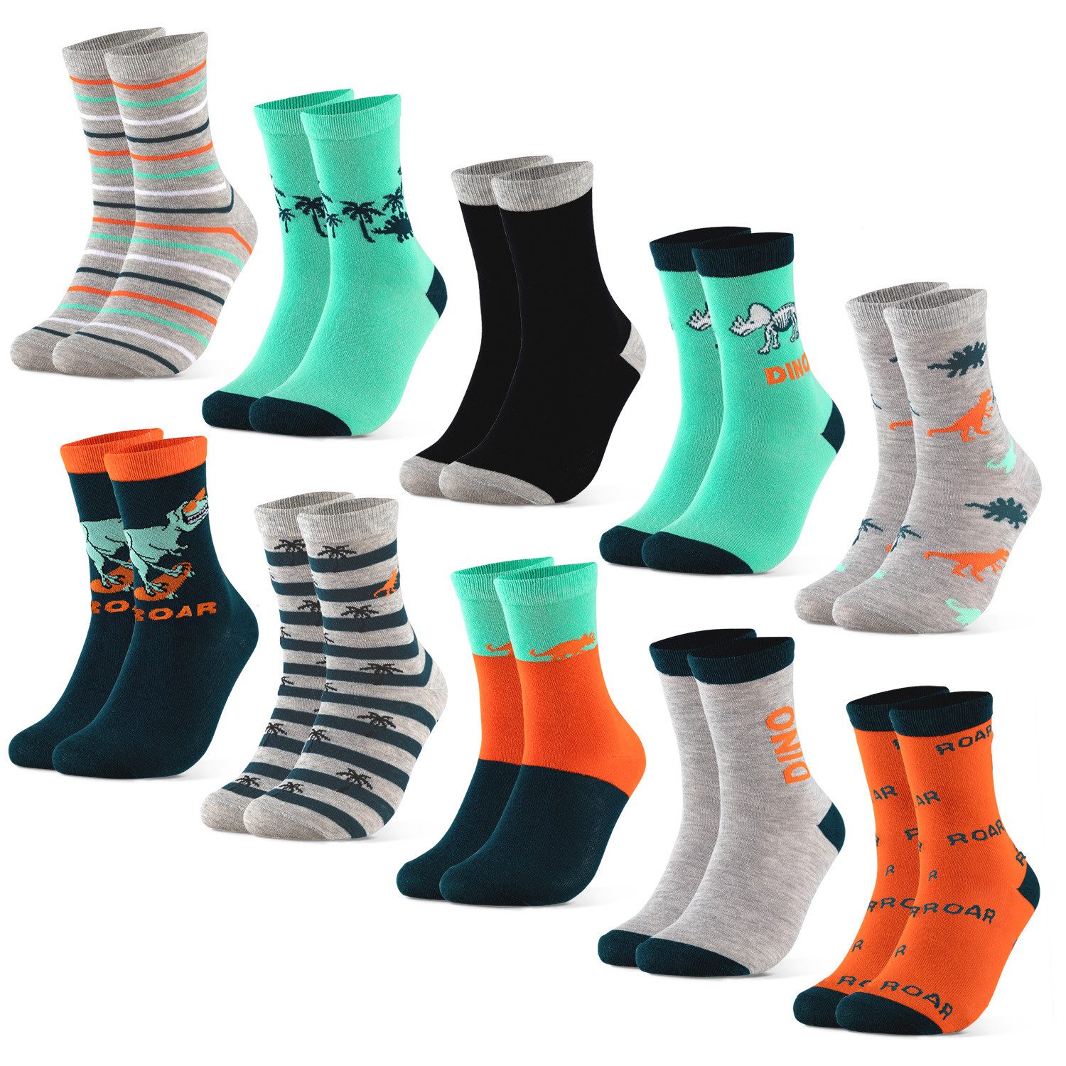 OCCULTO Freizeitsocken Jungen & Mädchen Motiv Socken 10er Pack (Modell: Fantasia) (10-Paar)