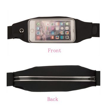 K-S-Trade Handyhülle für Apple iPhone 13 Pro, Jogging-Armband Gürteltasche Umhängetasche Bauchtasche schwarz