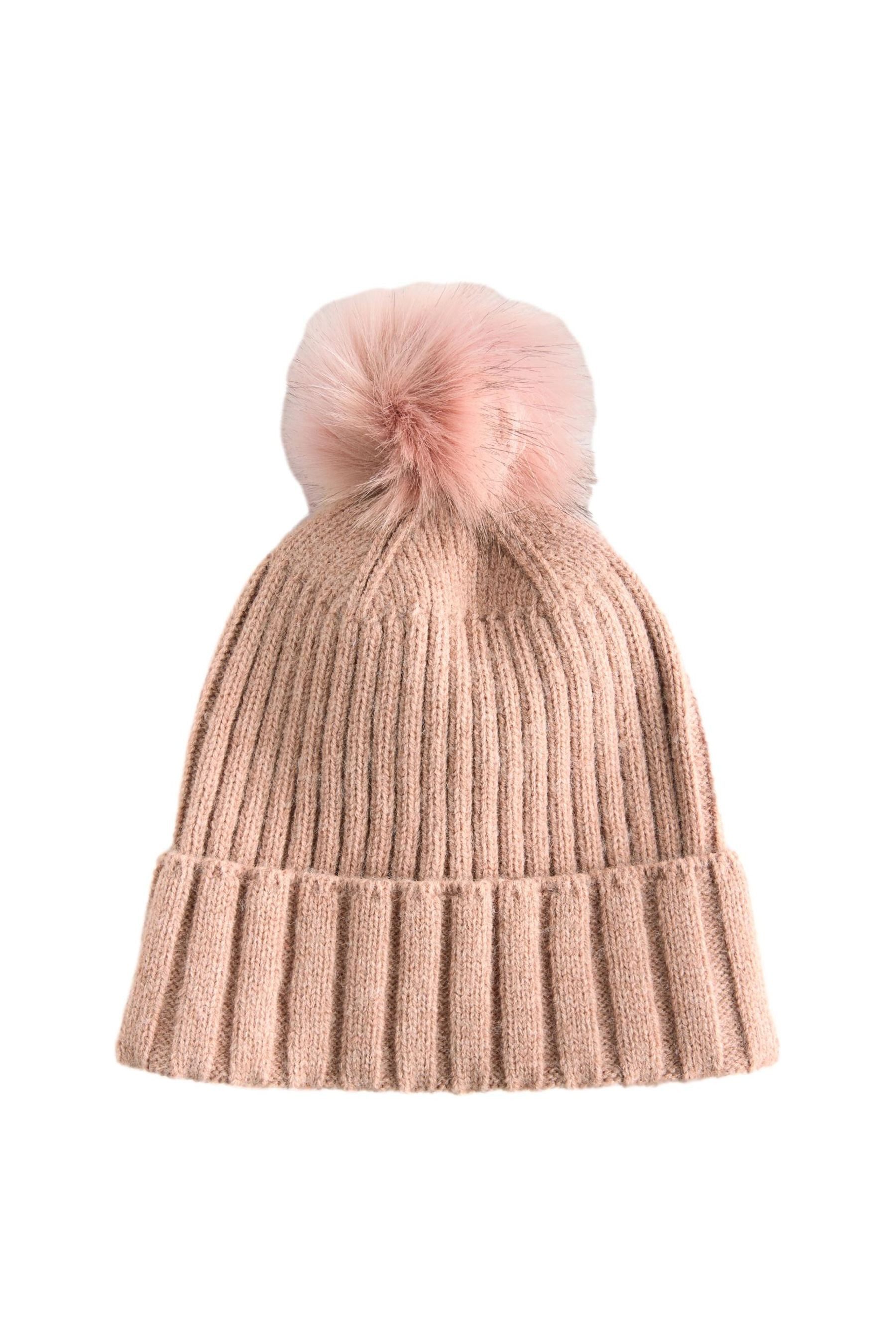 Next Bommelmütze Gerippte Beanie mit Bommel (1-St)