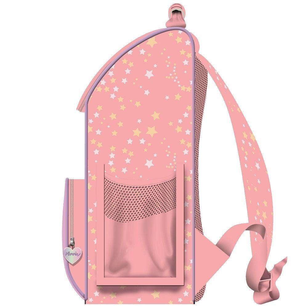 Familando Schulranzen Disney Minnie Mouse Schulranzen für 1.-4. Klasse - 1 kG - 15 L Vol (Set, 7-tlg., inkl. Federmappe, Brotdose und Trinkflasche), Schulranzen 1. Klasse für Mädchen