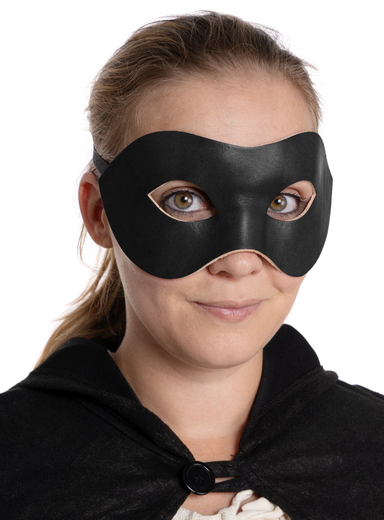 Andracor Verkleidungsmaske Colombina Liscia schwarz, Eine Ledermaske im venezianischen Stil wie diese wird bei Andracor in