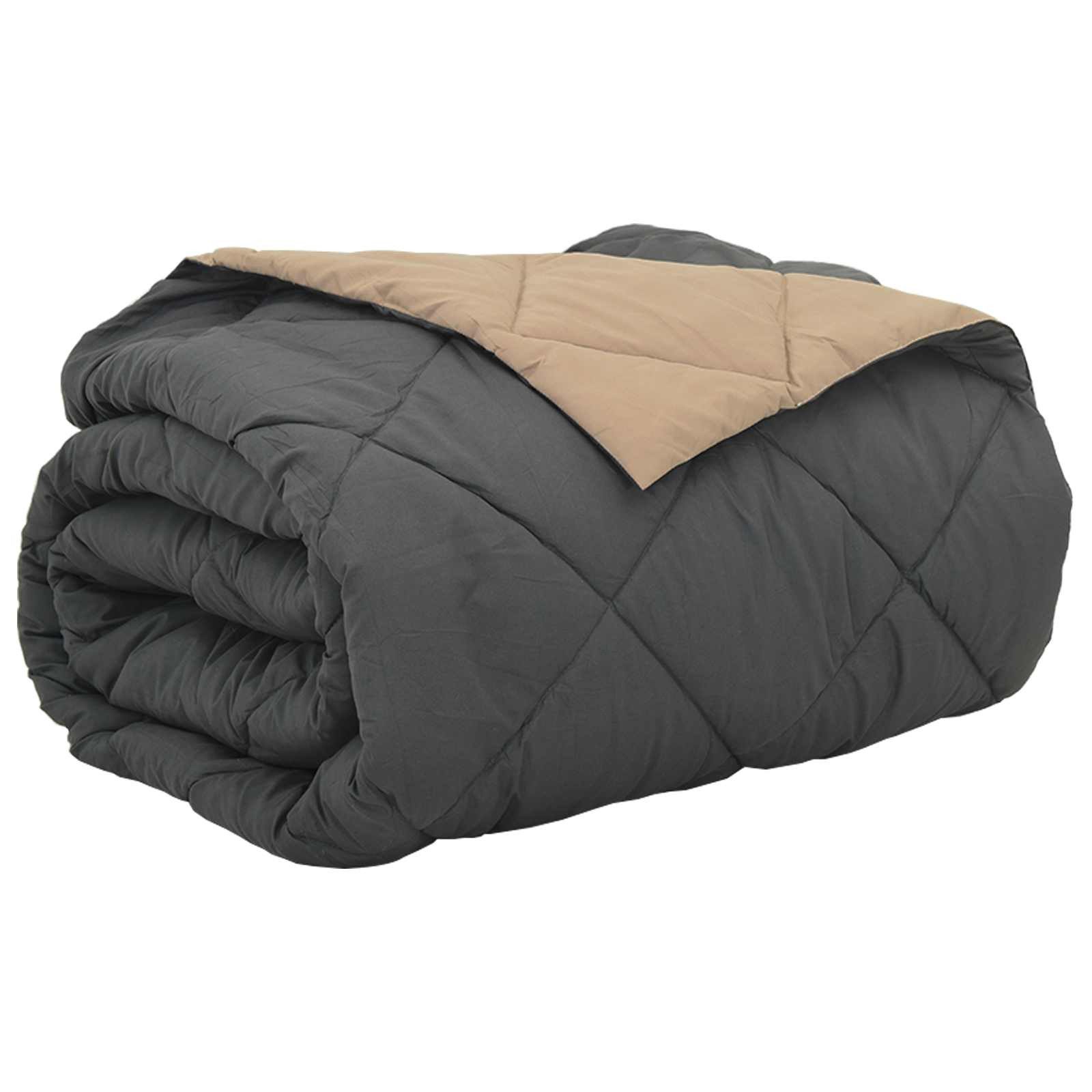 vidaXL Baumwollbettdecke Sommerdecke Anthrazit und Taupe 220 x 240 cm Mikrofaser, Bezug: Mikrofaser