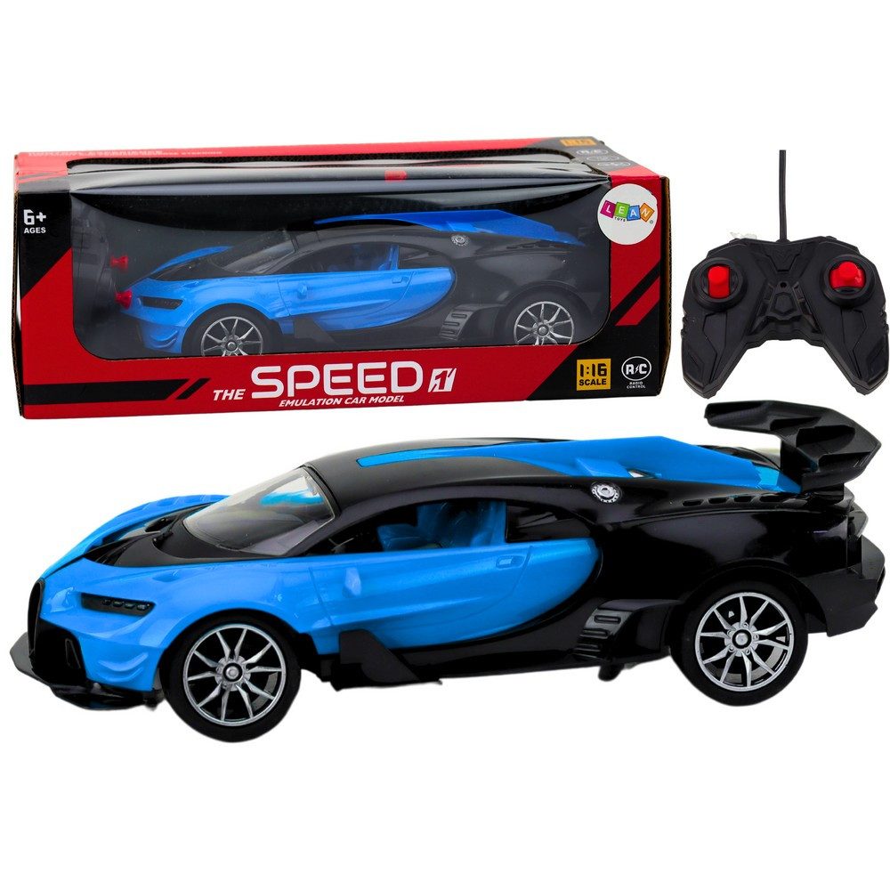 LEAN TOYS RC-Auto Rennwagen Sportflitzer Funkfahrzeug (Spar-Set, 1-tlg., 27 x 12 x 7 cm leise), Licht, Gummiräder, 20 km/h, 25 m Reichweite