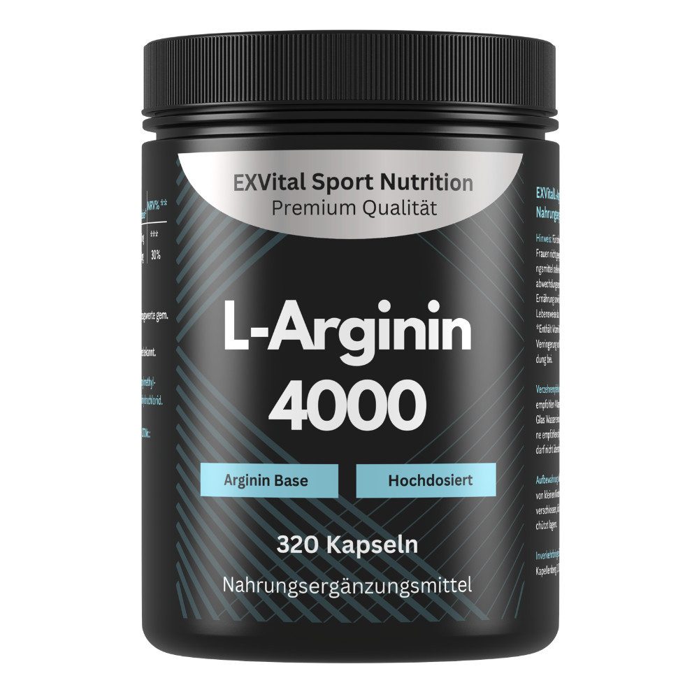 L-Arginin 4000 hochdosiert, semi-essentielle Aminosäuren, hochdosiert Kapseln, 320 St., 403 g