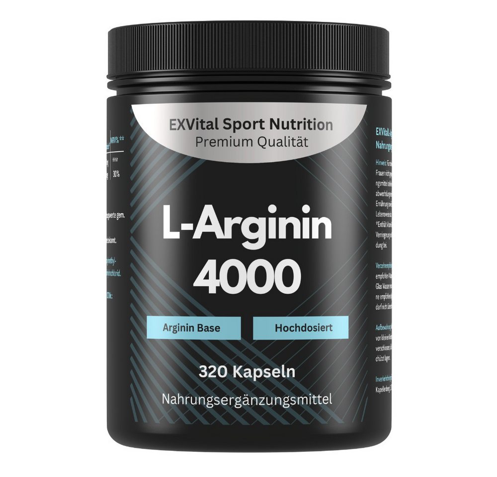L-Arginin 4000 hochdosiert, semi-essentielle Aminosäuren, hochdosiert Kapseln, 320 St., 403 g