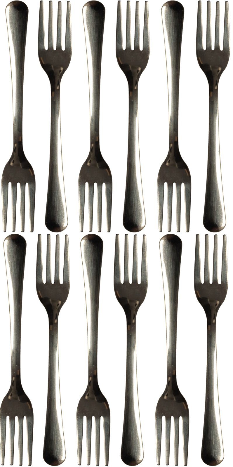 Koopman Kuchengabel Edelstahl Silberfarbend 14 cm 12 Tlg. Set (12 Stück), Gabeln, Gastro, 14 cm, Hotel, Besteck