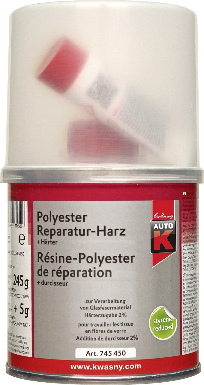 250g + Polyester Auto-K Auto-K Reparaturharz Härter Breitspachtel