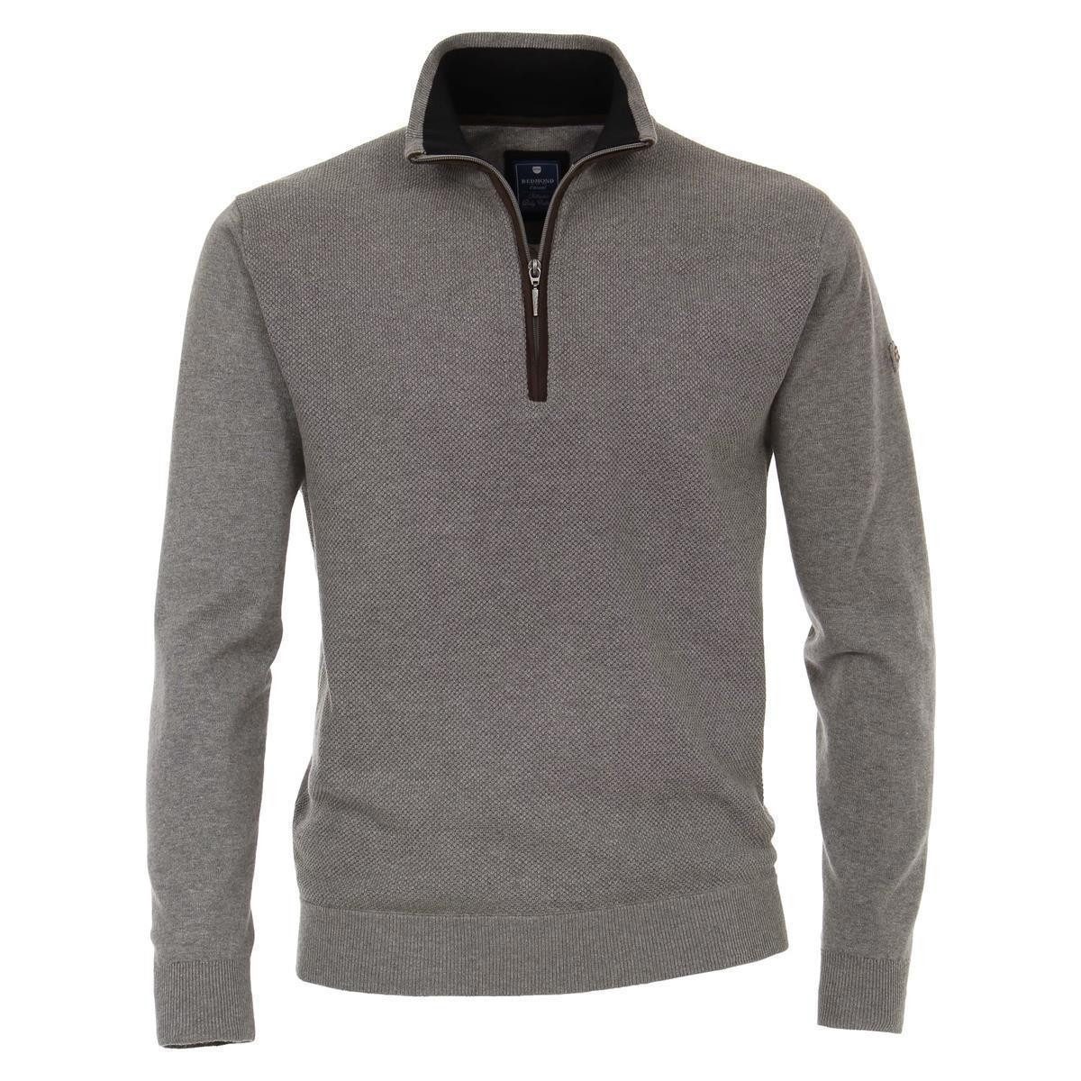 Redmond Troyer REDMOND Casual Herren Strick-Troyer Comfort Baumwolle Grau günstig online kaufen