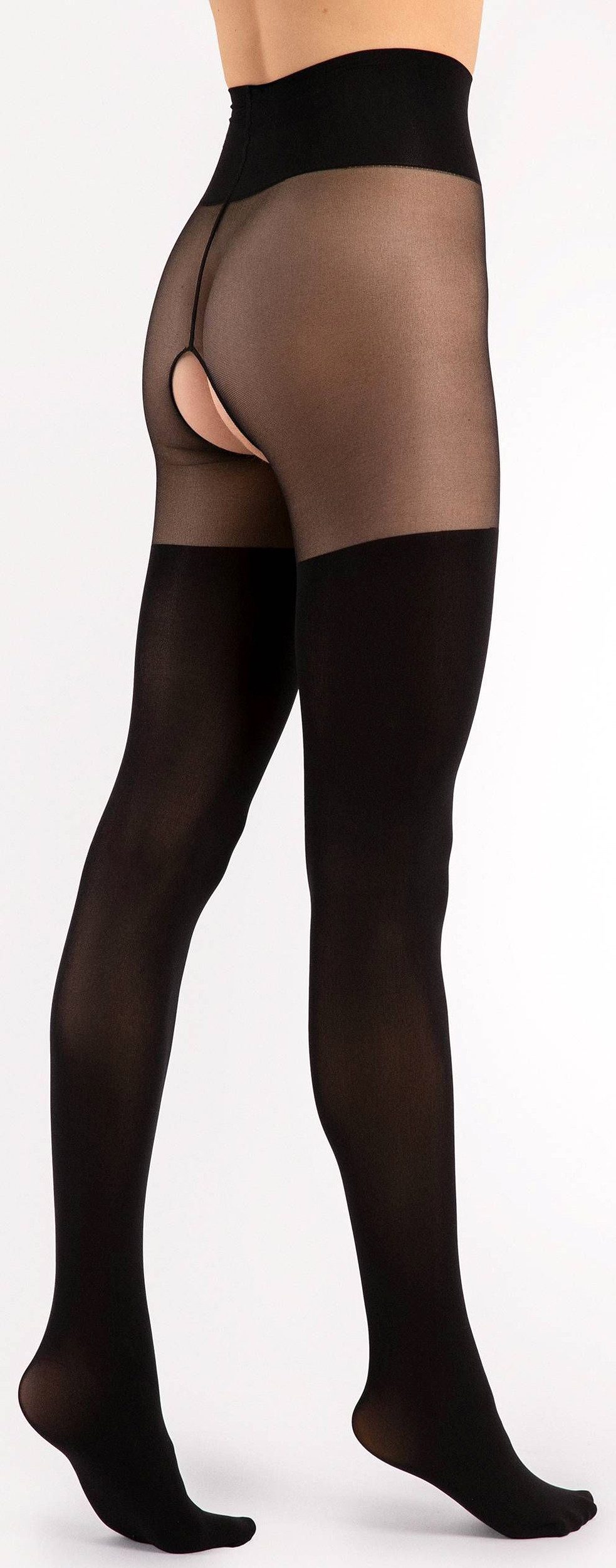 Fiore Ouvert Strumpfhose Sensual (Packung 1 St. 1 Paar) Ouvert Strumpfhose 40DEN Overknee-Strumpfhose Strumpfoptik