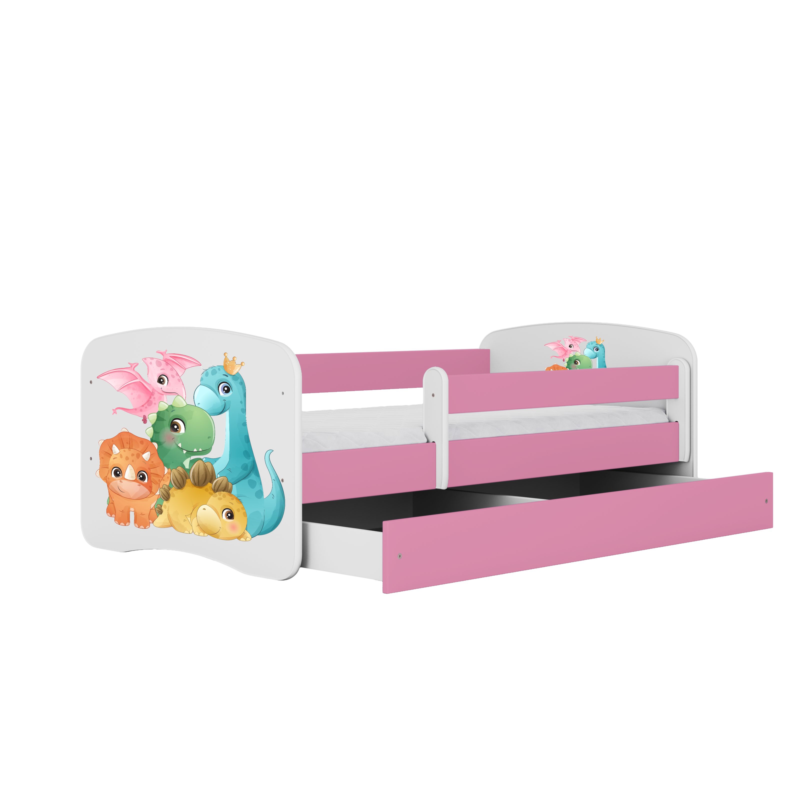 Raumhirsch Furniture Kinderbett 70x140, 80x160, 80x180 cm - Komplettset mit Schublade (Bett für Mädchen, Einzelbett Kinder 2–12, mit Rausfallschutz & Lattenrost), verschiedene Farben & Designs