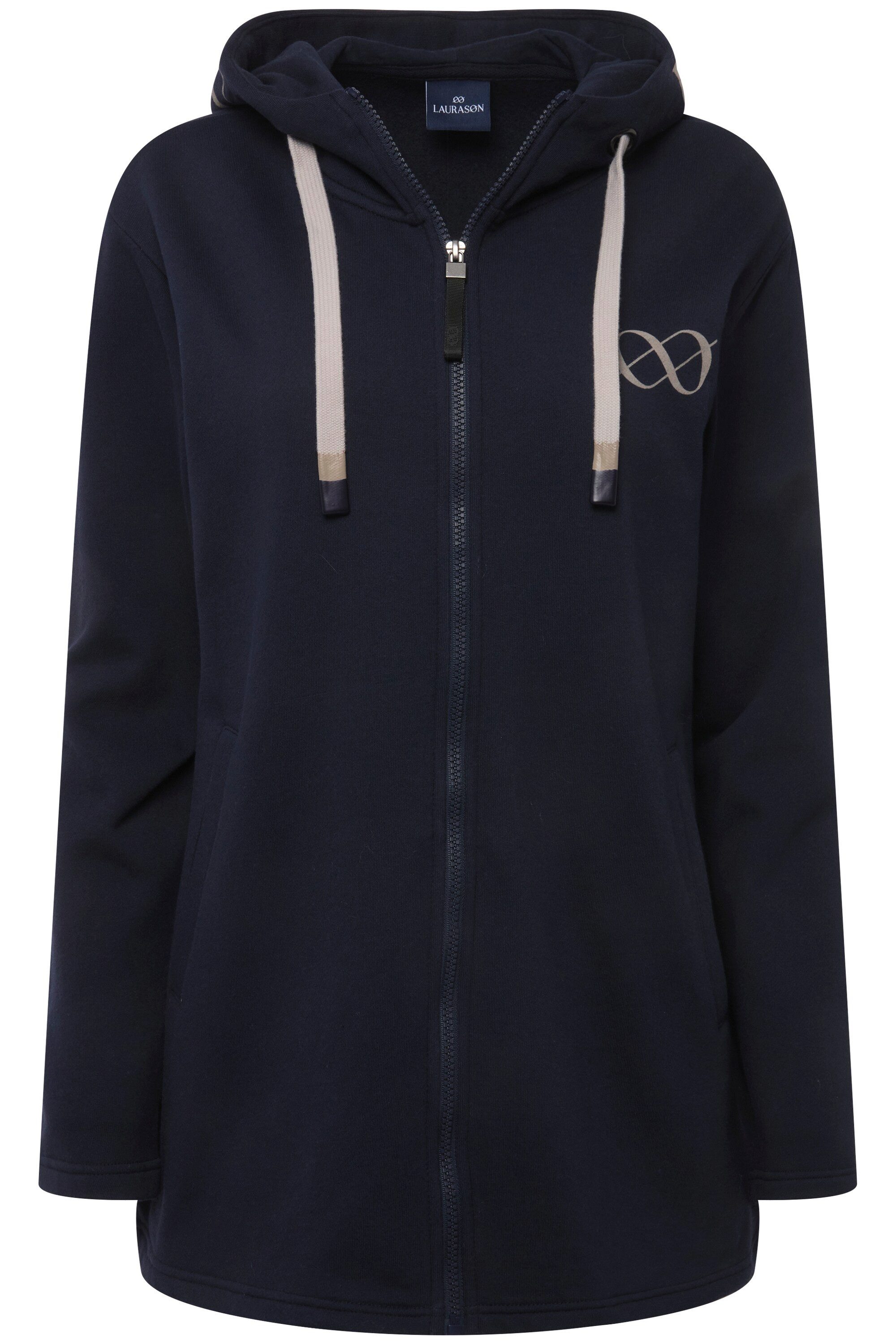Laurasøn Sweatjacke Hoodiejacke extra lang Kapuze günstig online kaufen