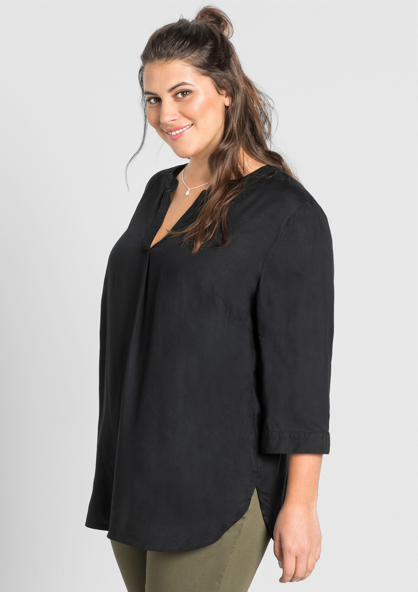 Sheego Klassische Bluse Tunika 3/4-Arm