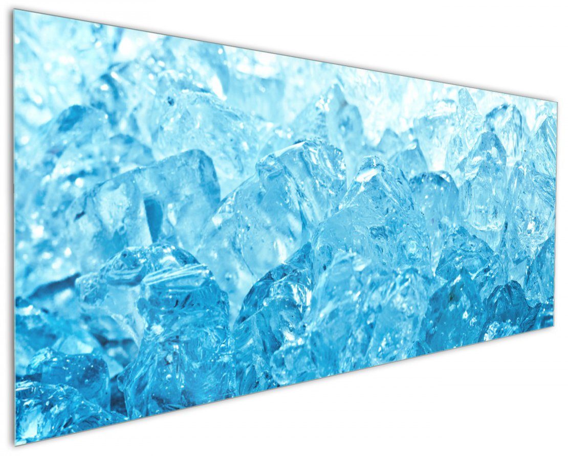 in (1-tlg) Eis Wallario Küchenrückwand Leuchtendes blau,